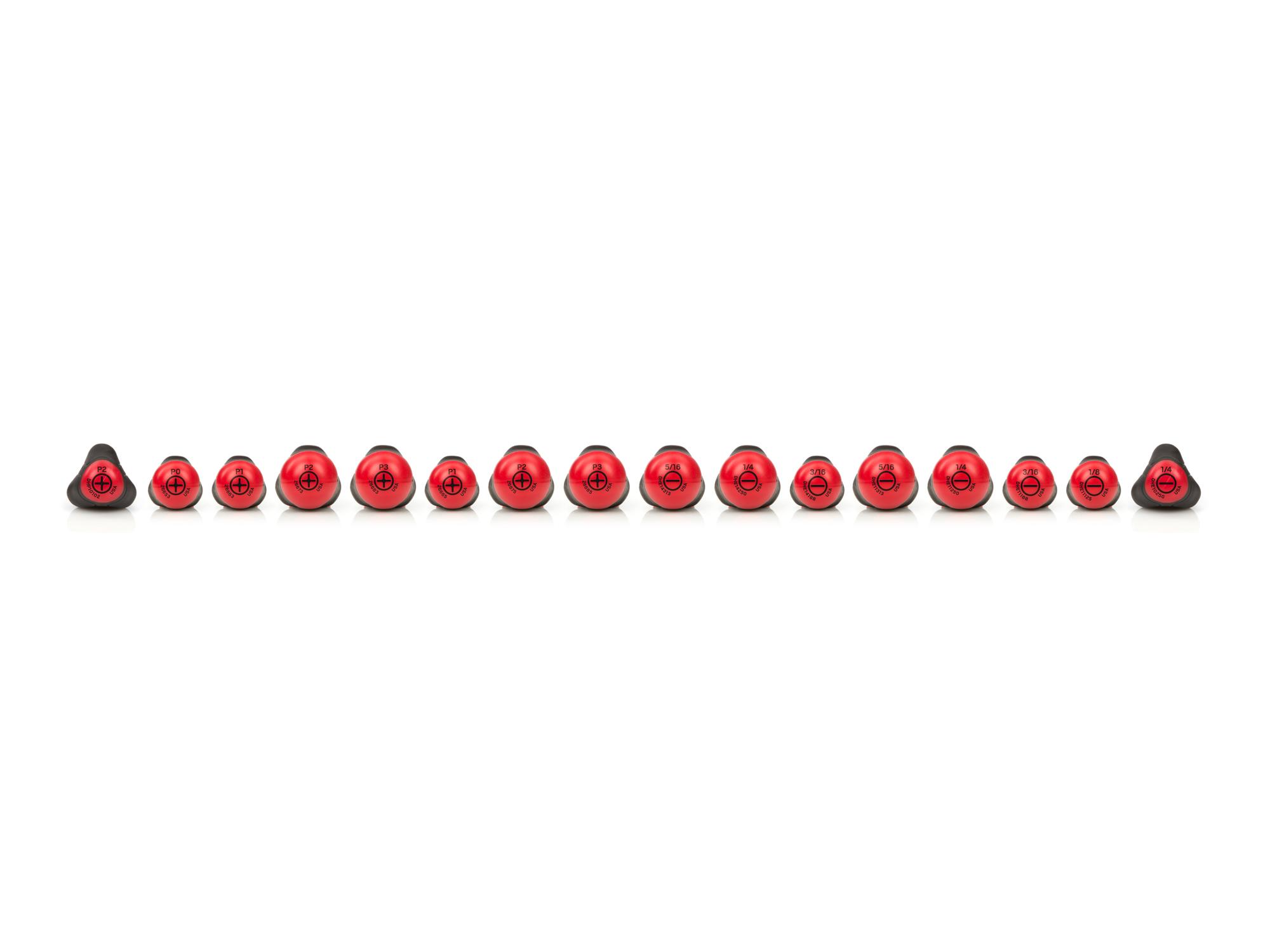 Back view of  Tekton screwdriver set. Item #DRV41238