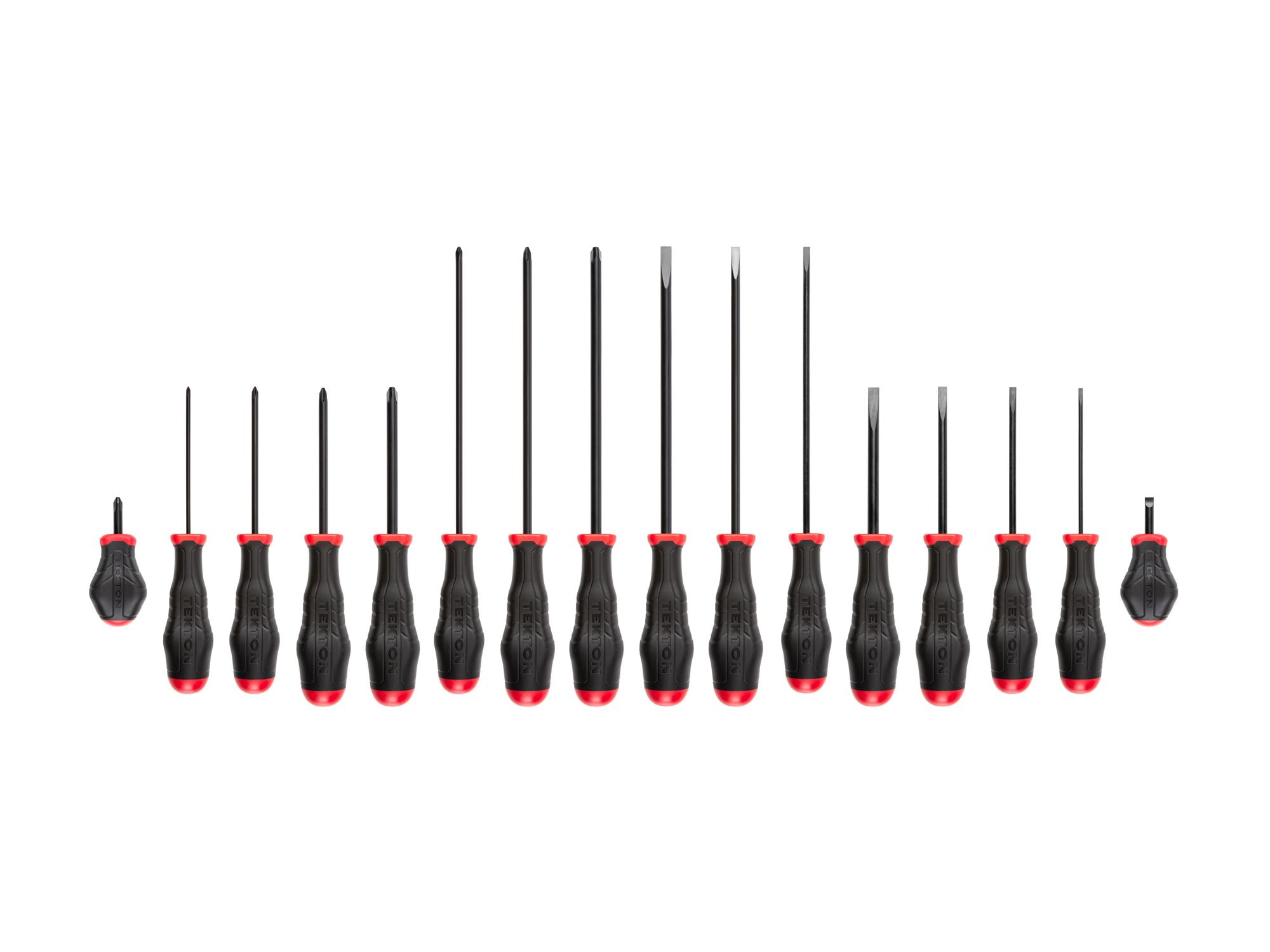 Front view of  Tekton screwdriver set. Item #DRV41238