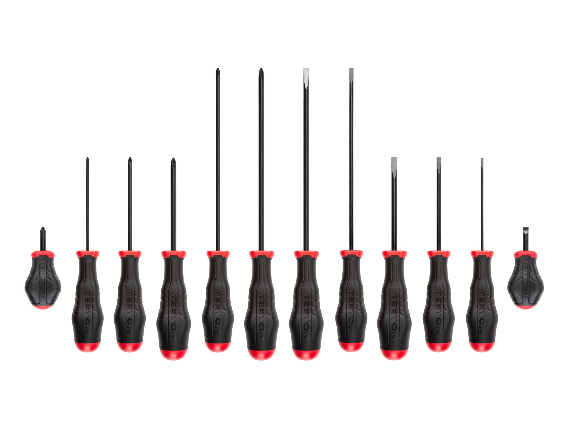 Front view of Tekton screwdriver set. Item #DRV41240