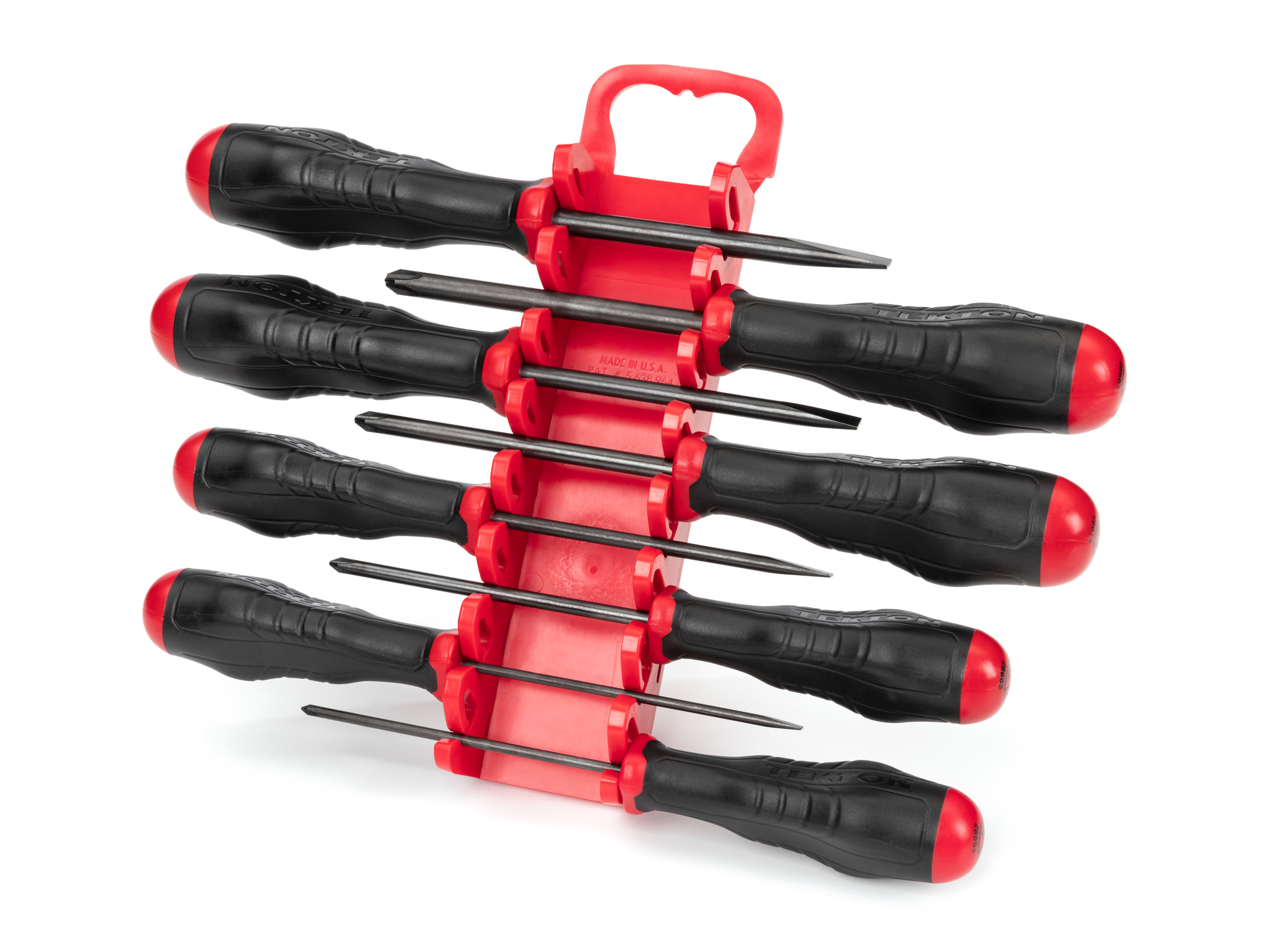 Includes: #0-#3 (Phillips), 1/8 - 5/16 inch (slotted/flathead) black oxide screwdrivers with holder. High torque handle. Made in USA.