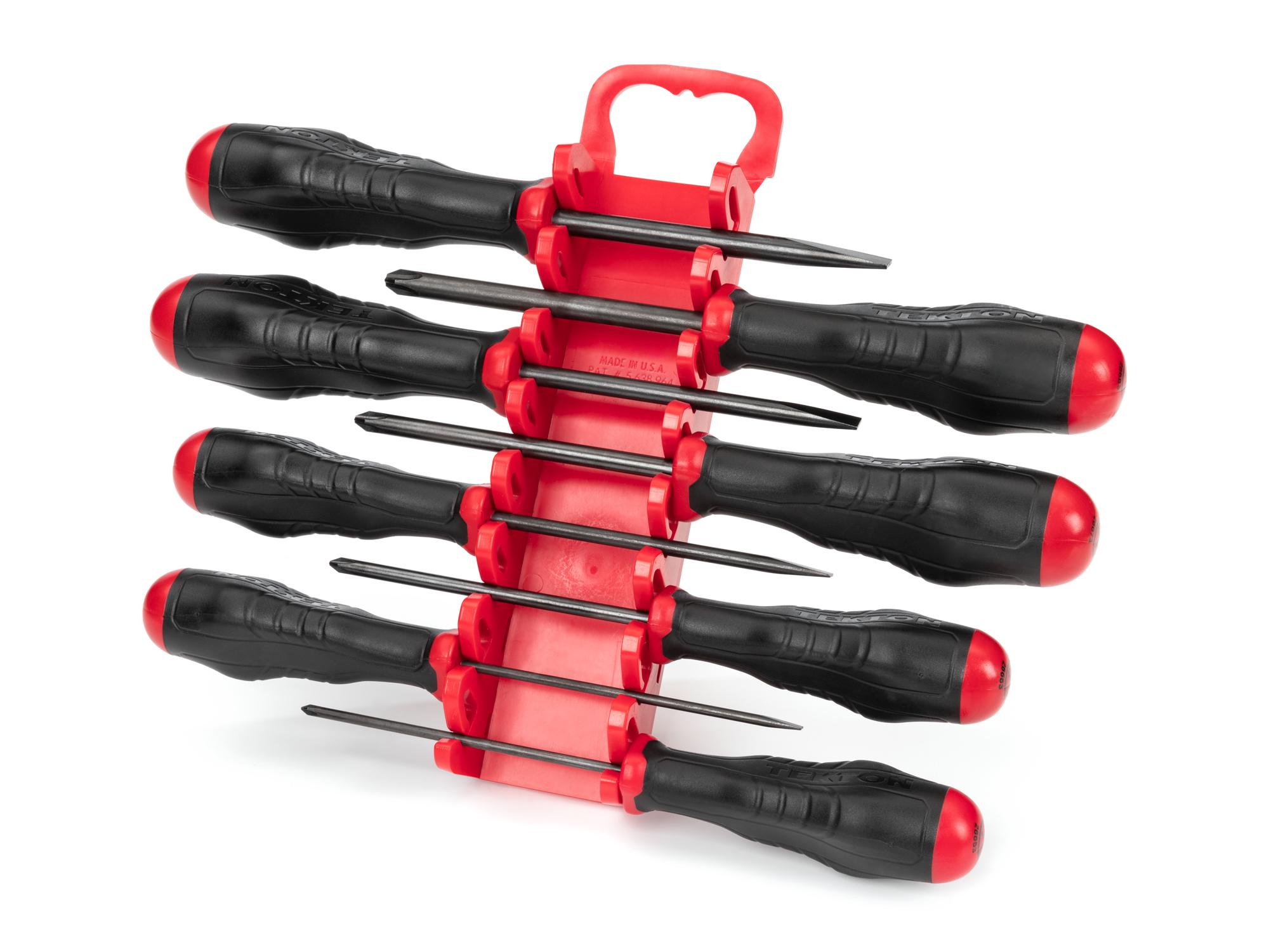 Front-right angle view of  Tekton holder screwdriver set. Item #DRV41505