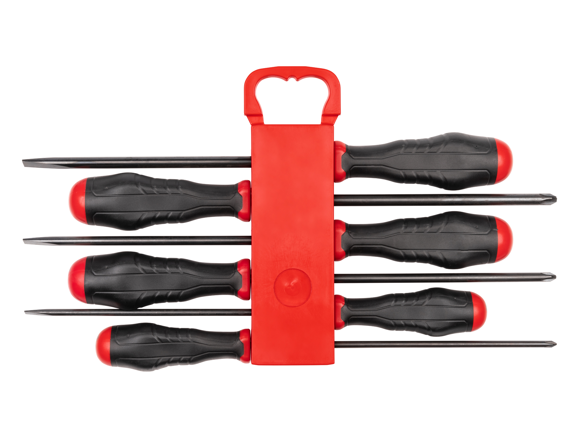 Includes: #1-#3 (Phillips), 3/16 - 5/16 inch (slotted/flathead) black oxide long blade screwdrivers. High torque handle. Made in USA.