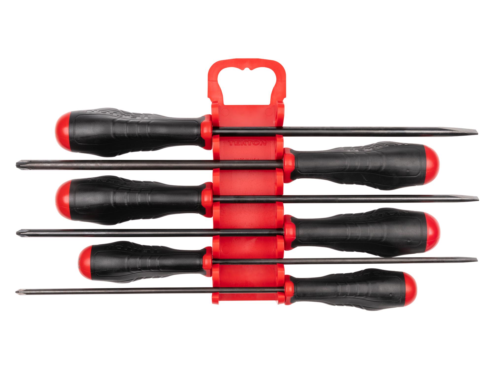 Front view of Tekton holder screwdriver set. Item #DRV41506
