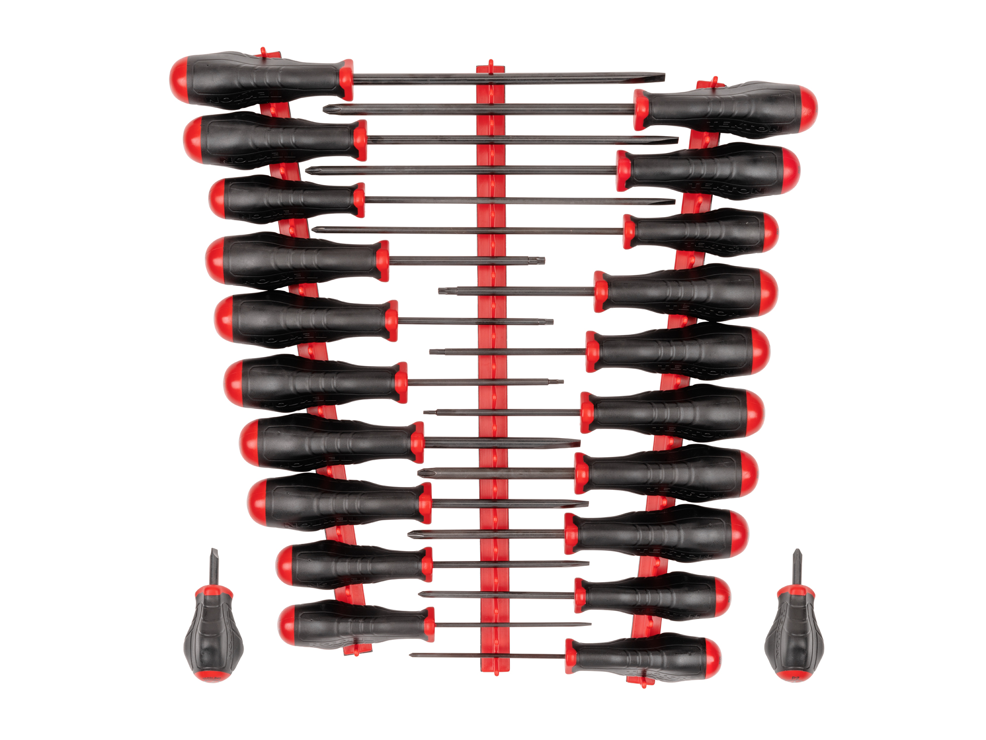 High-Torque Black Oxide Blade Screwdriver Set with Red Rails (22-Piece)