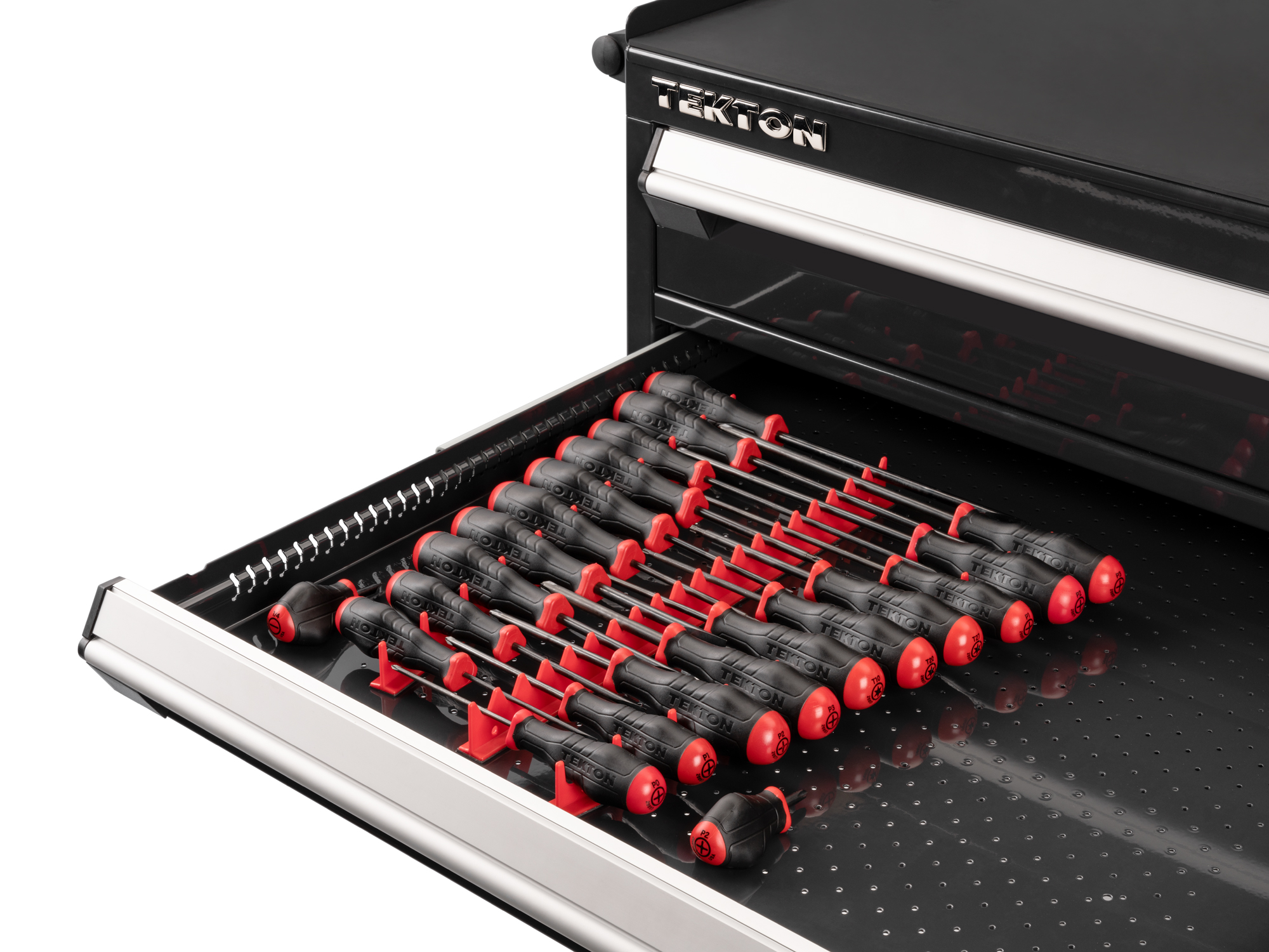22-Piece High-Torque Screwdriver Set (Red Rails) | TEKTON