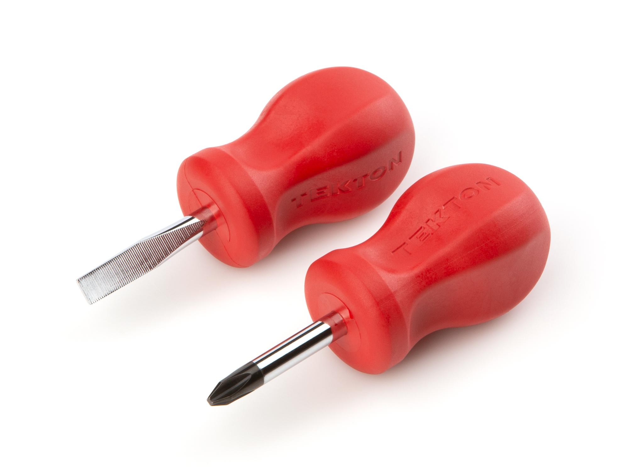 Stubby Hard Handle Screwdriver Set, 2-Piece (#2, 1/4 in.) - Keystone Slotted Tip