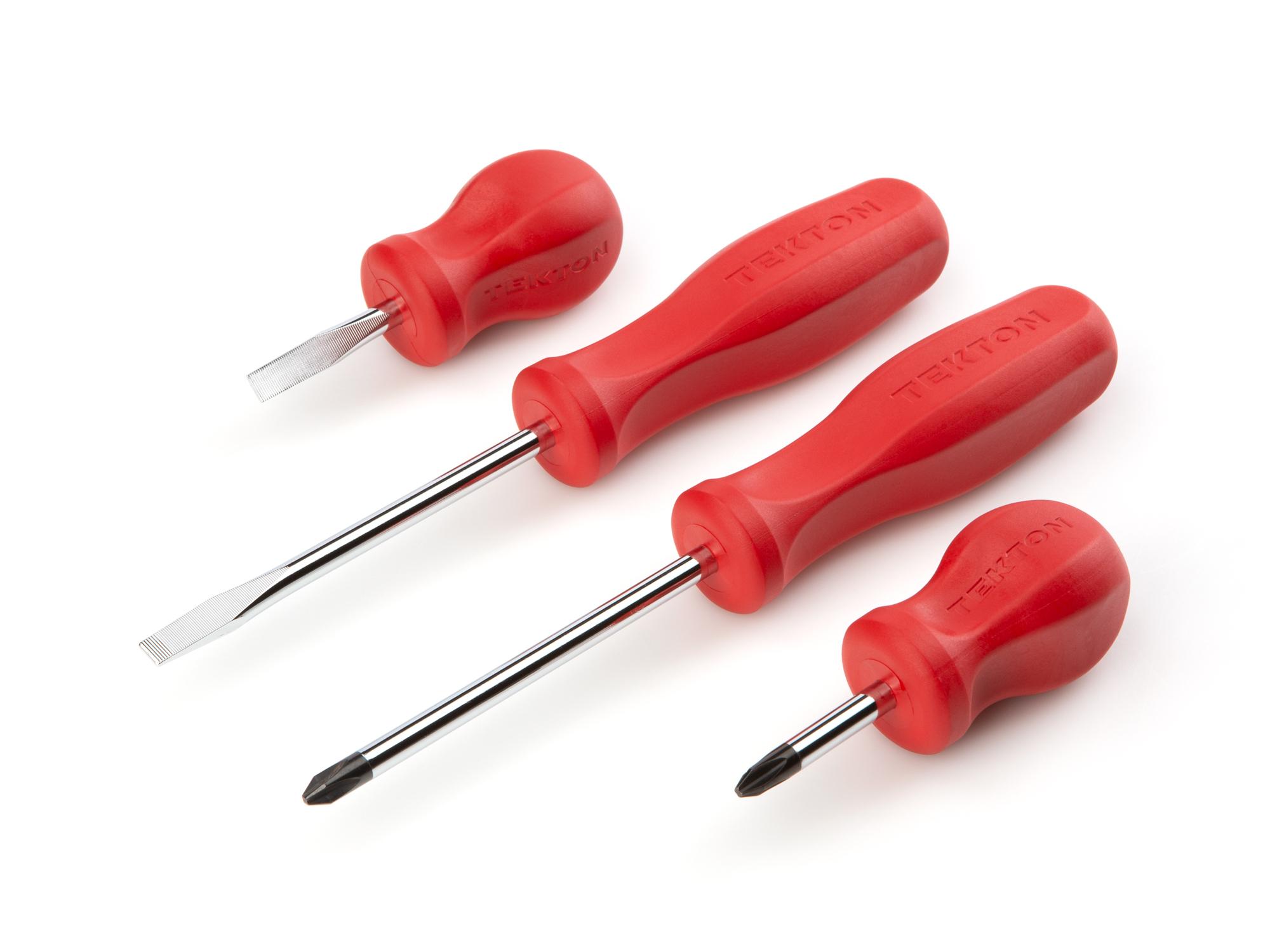 Front-right angle view of Tekton screwdriver set. Item #DRV42002
