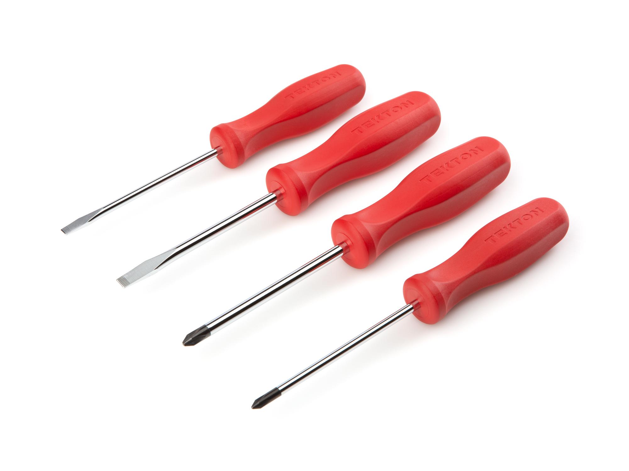 Front-right angle view of  Tekton tools only screwdriver set. Item #DRV42003
