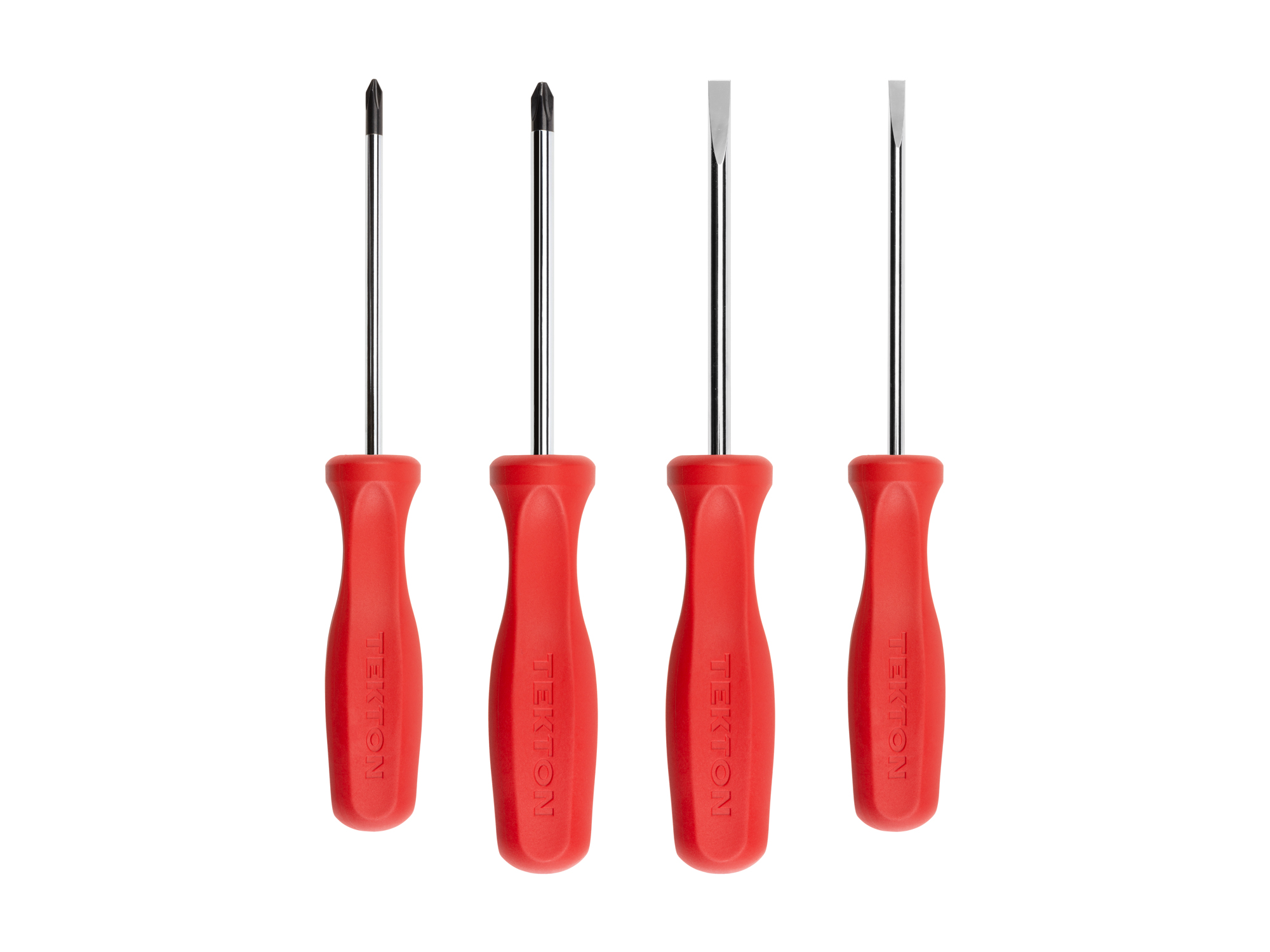 TEKTON Hard Handle Screwdriver Set, 4-Piece (#1-#2, 3/16-1/4 in.)