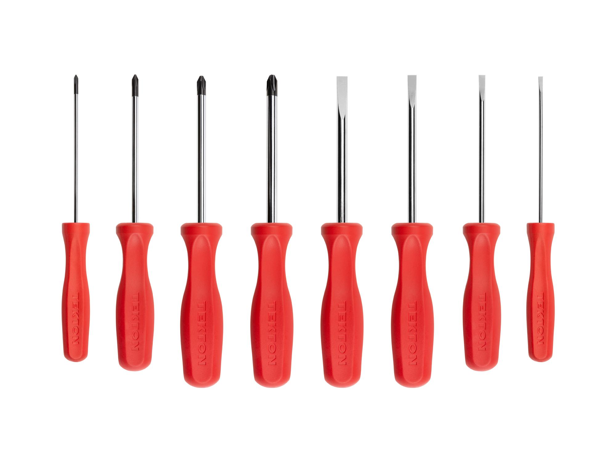 Front view of  Tekton screwdriver set. Item #DRV42024
