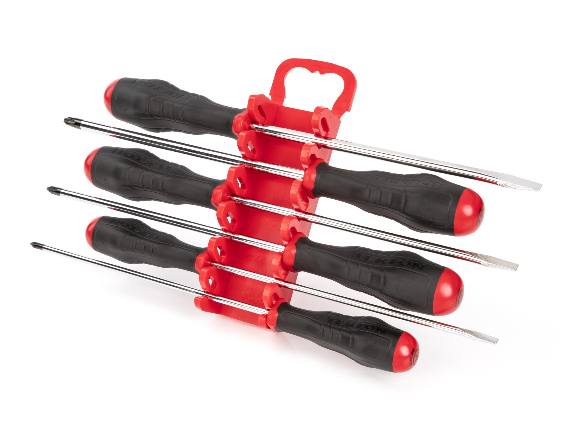 Front-right angle view of Tekton screwdriver set. Item #DRV43503