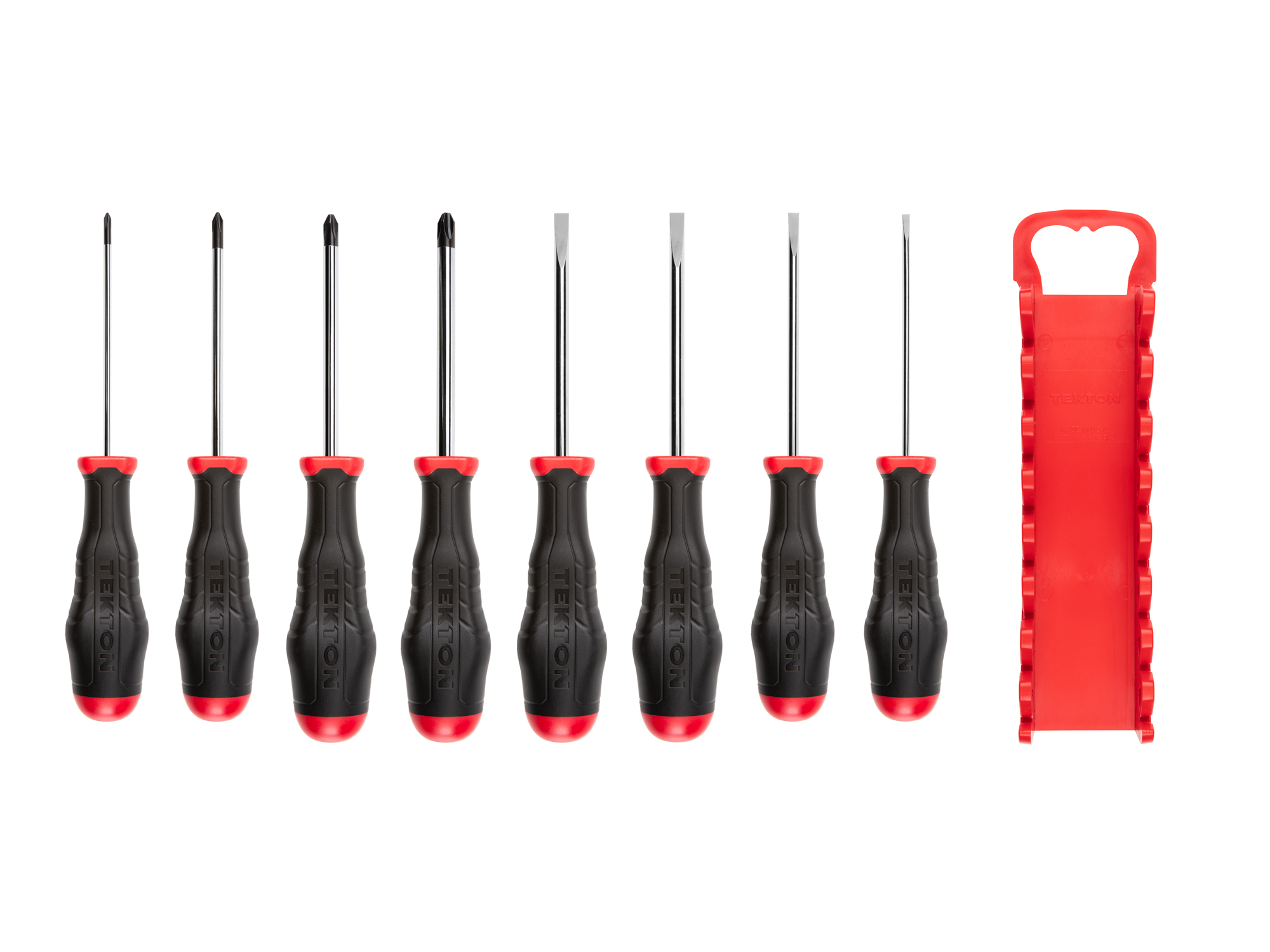 Includes: #0-#3 (Phillips), 1/8 - 5/16 inch (slotted/flathead) screwdrivers with holder. High torque handle. Made in USA.