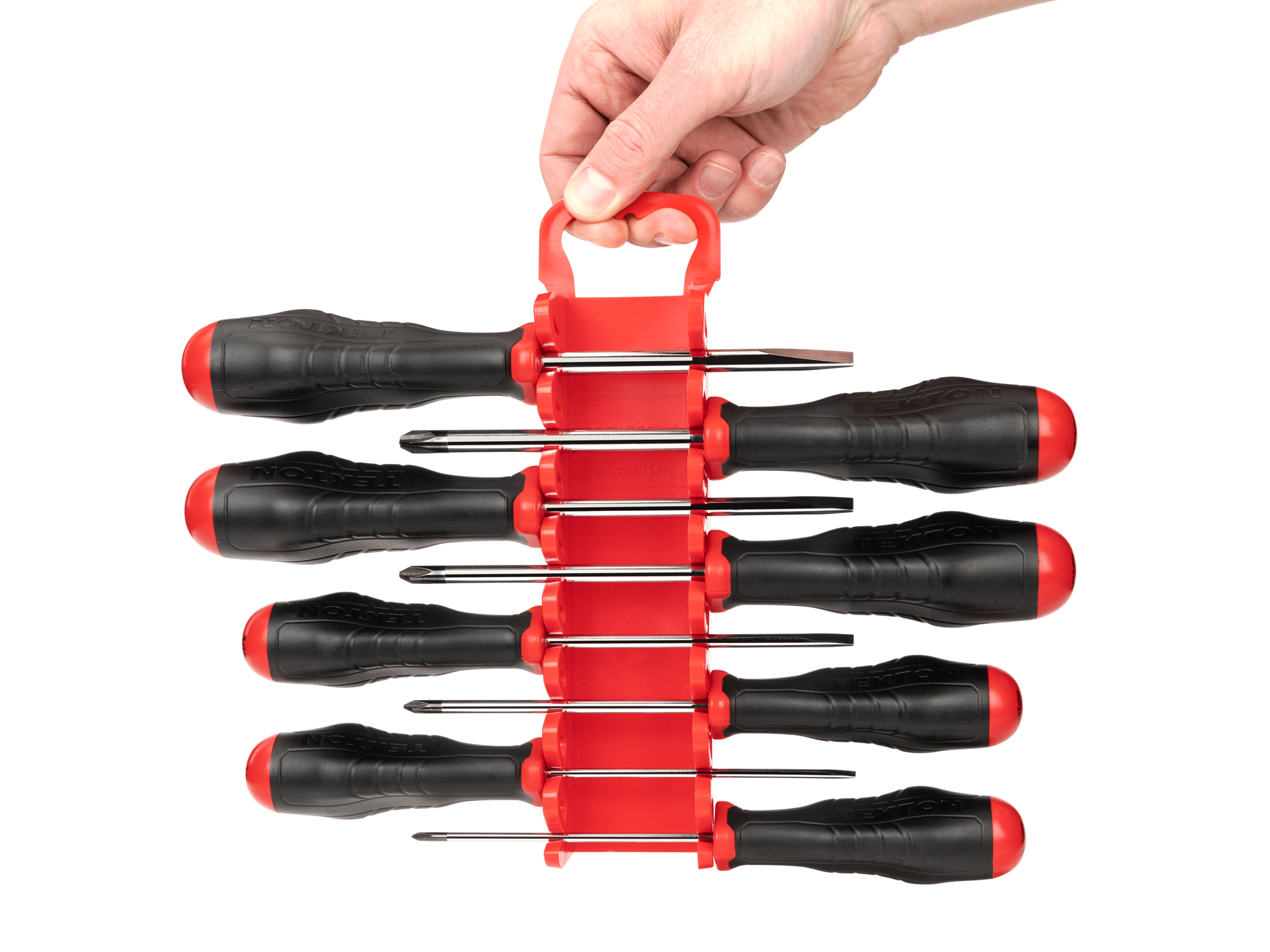 Includes: #0-#3 (Phillips), 1/8 - 5/16 inch (slotted/flathead) screwdrivers with holder. High torque handle. Made in USA.