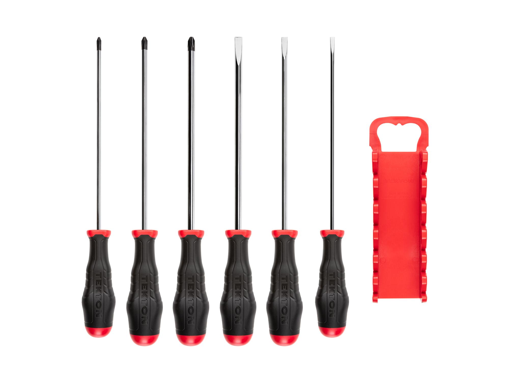 Laid out contents of Tekton holder screwdriver set. Item #DRV43506