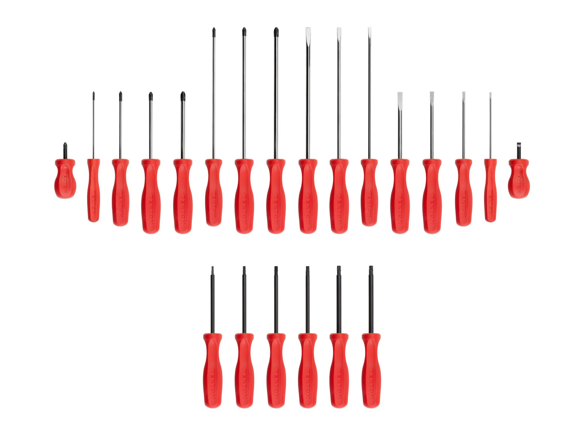 Front view of  Tekton screwdriver set. Item #DRV44001