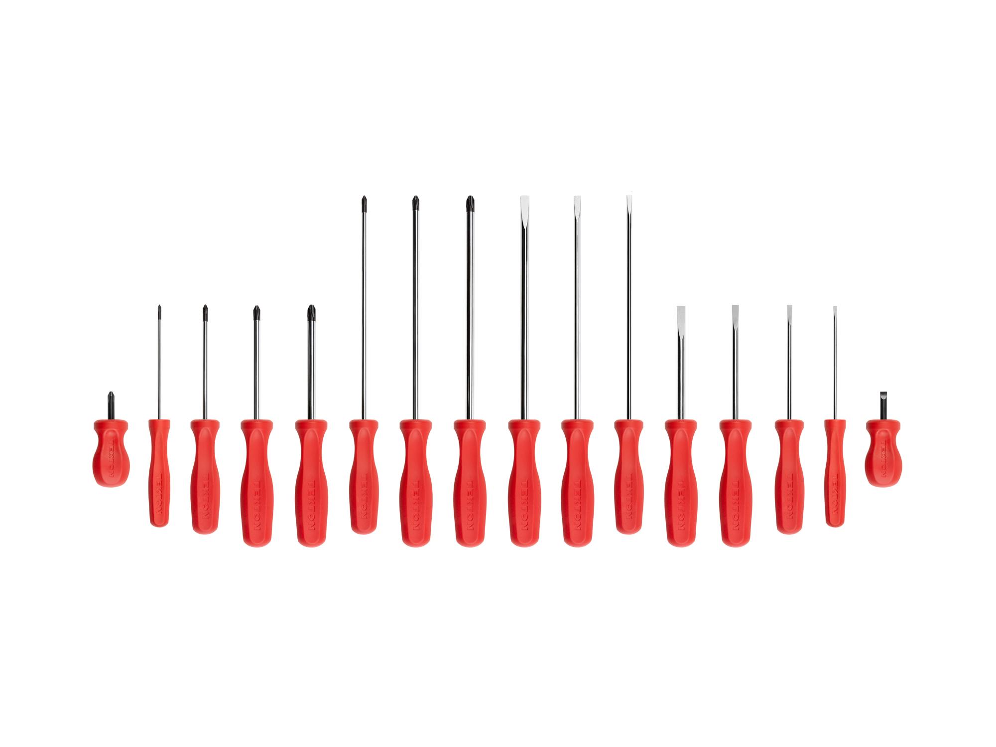 Front view of  Tekton screwdriver set. Item #DRV44002