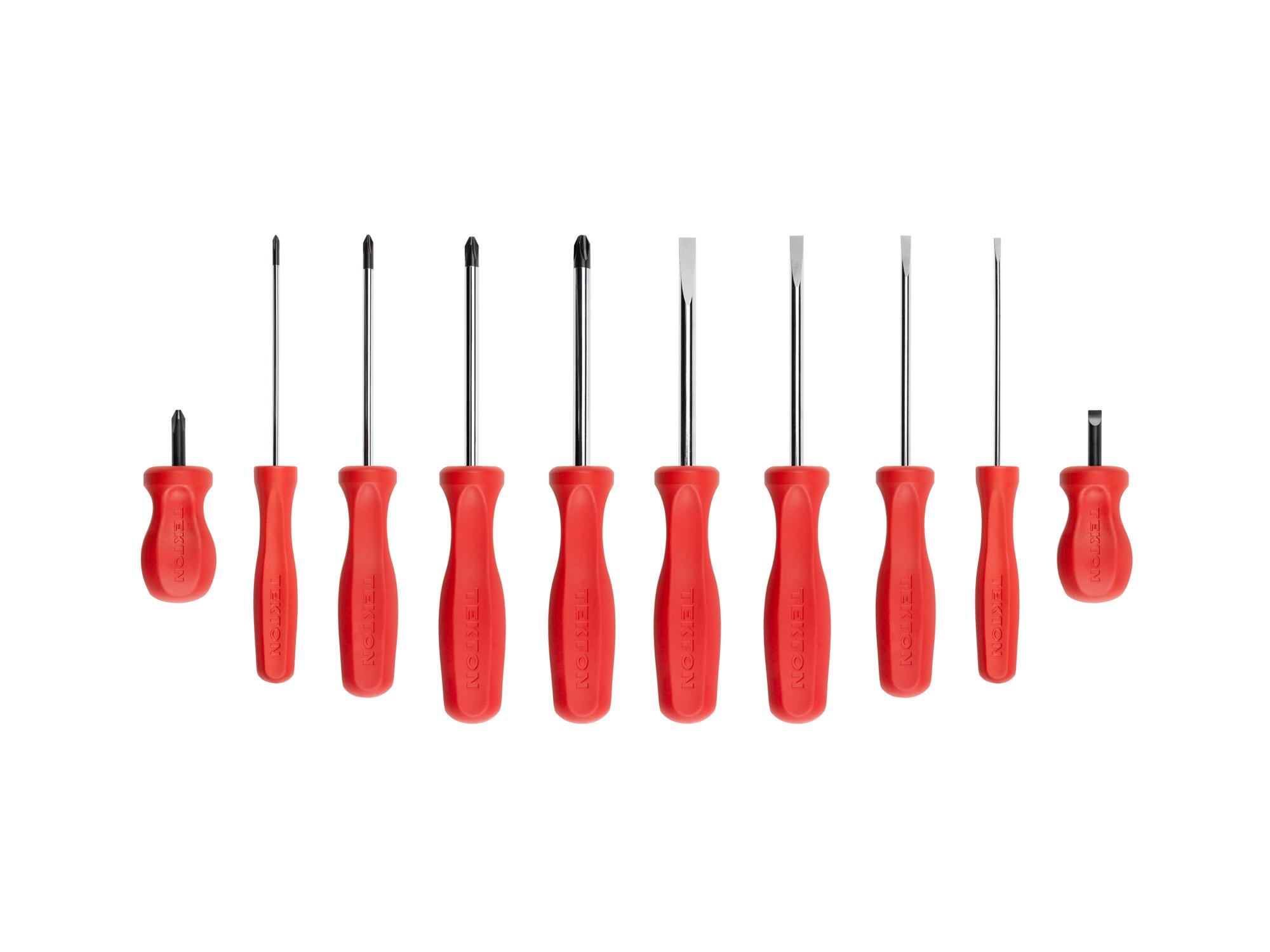Front view of  Tekton screwdriver set. Item #DRV44003