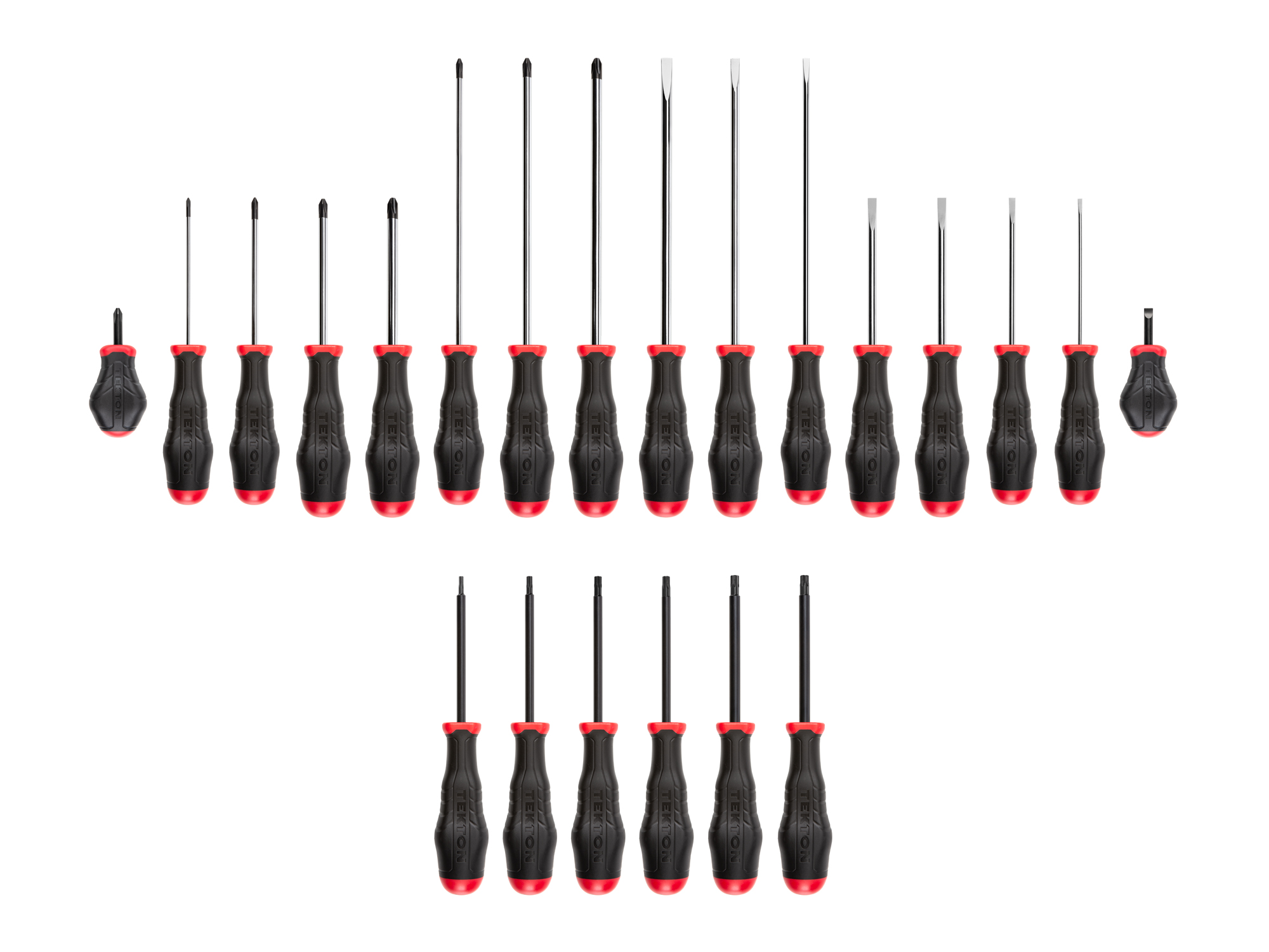 TEKTON High-Torque Screwdriver Set, 22-Piece (#0-#3, 1/8-5/16 in., T10-T30)