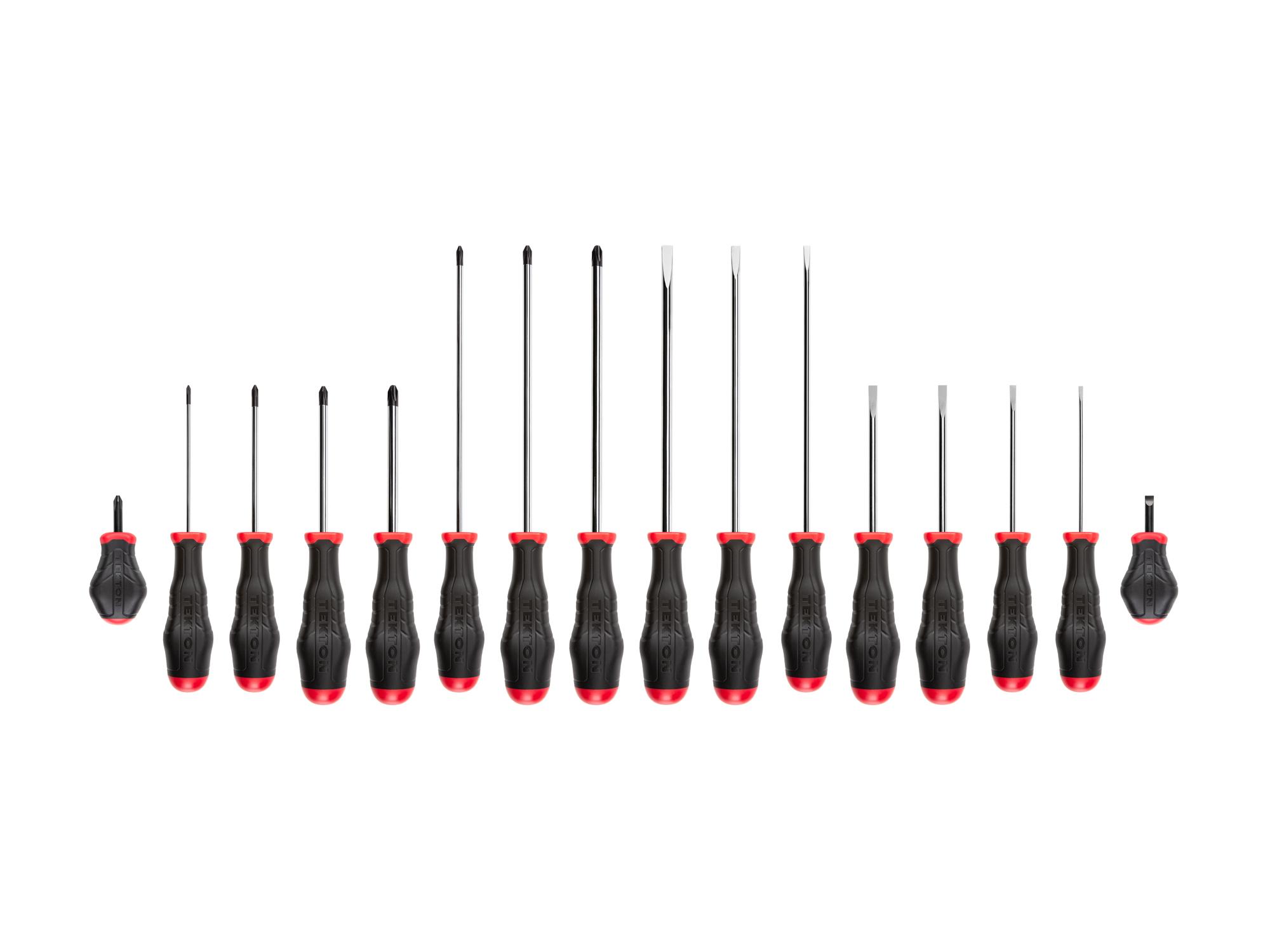 Front view of Tekton screwdriver set. Item #DRV45002