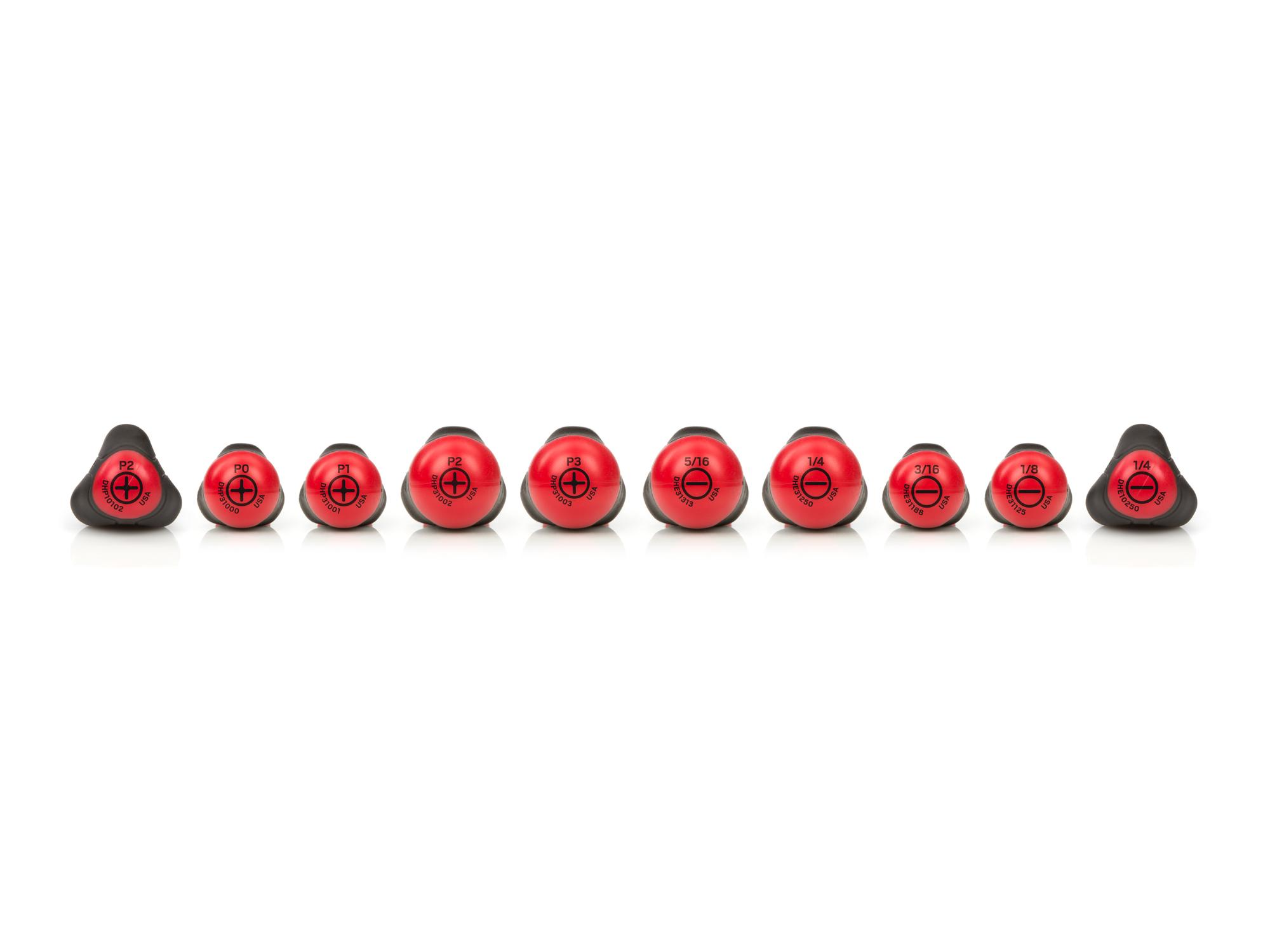 Back view of Tekton screwdriver set. Item #DRV45003