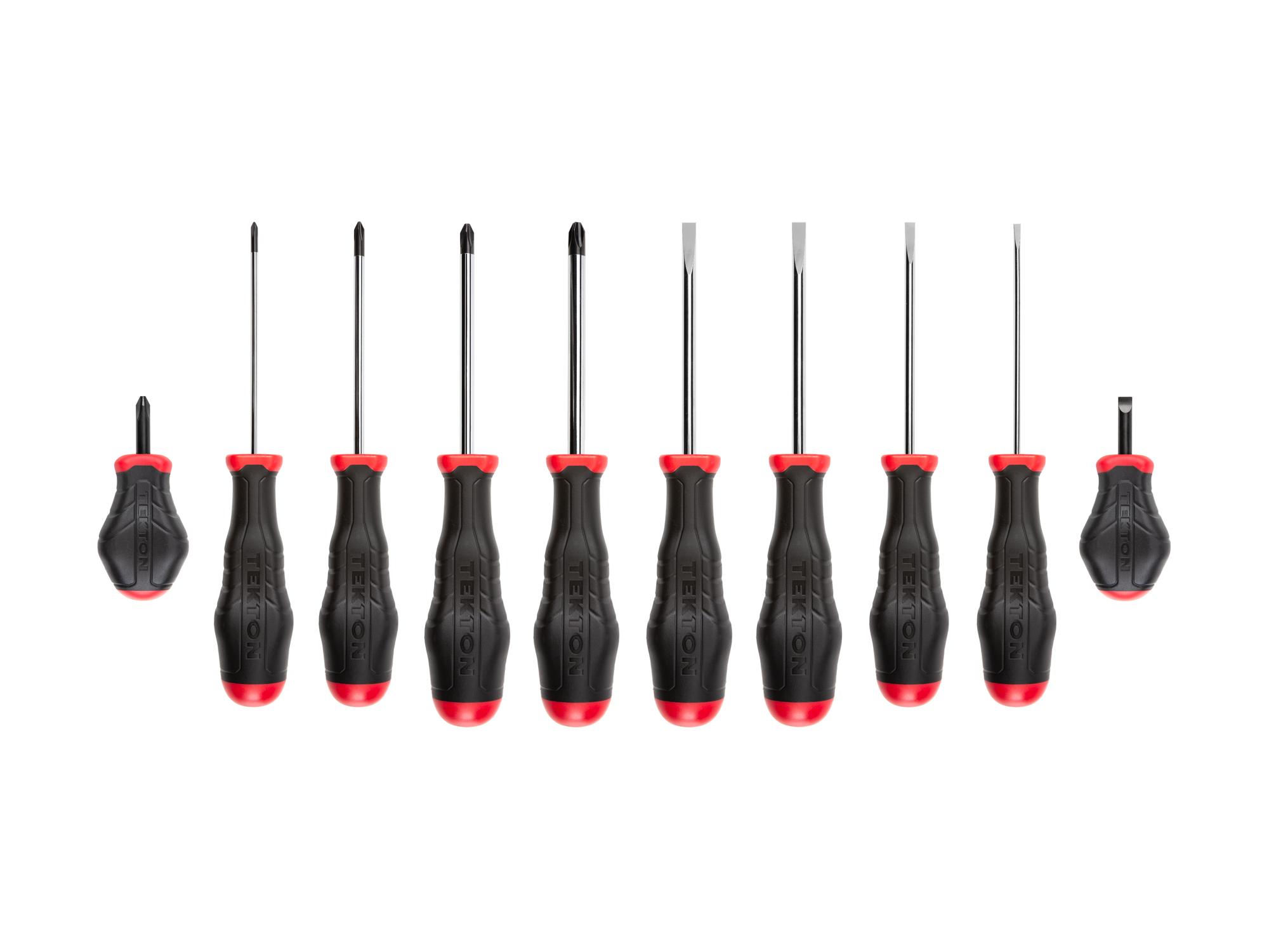 Front view of Tekton screwdriver set. Item #DRV45003