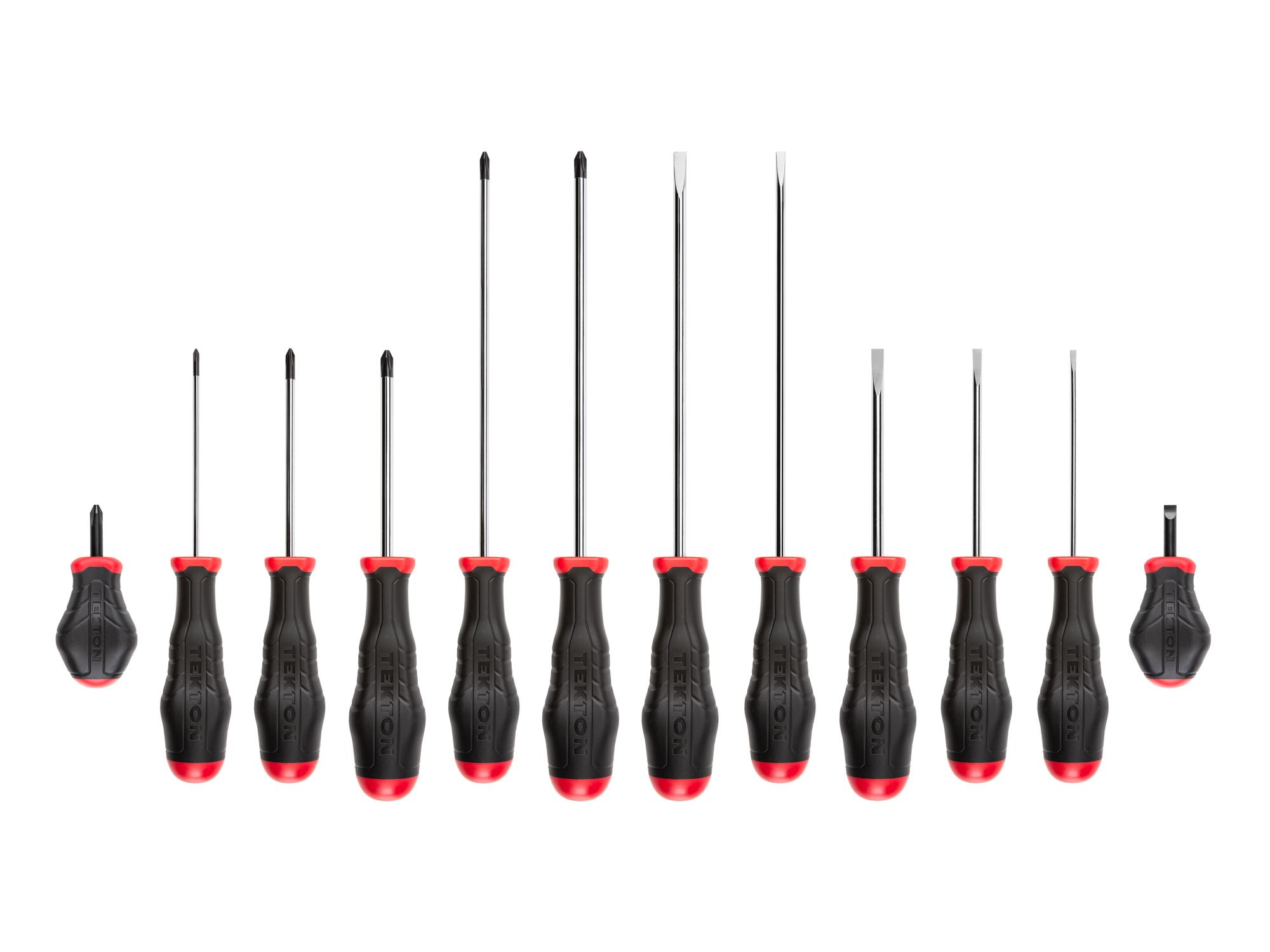 Front view of Tekton screwdriver set. Item #DRV45004