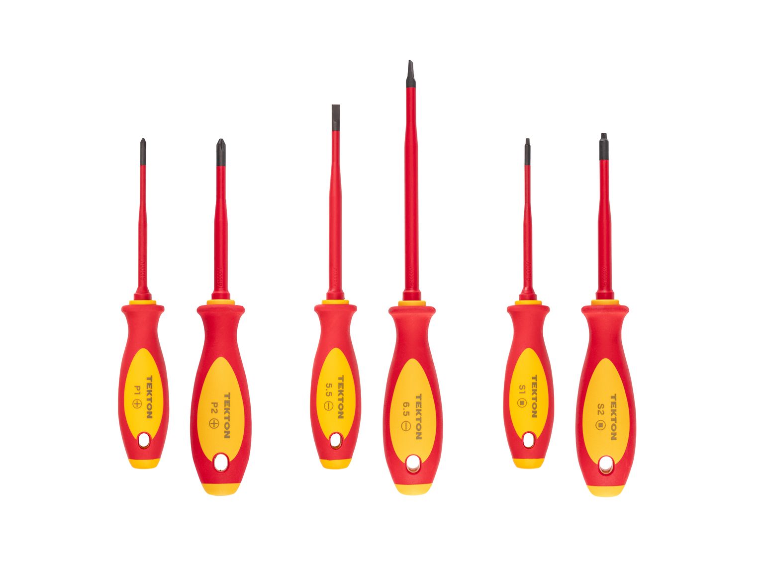 Phillips, Slotted, Square Insulated Screwdriver Set (6-Piece)