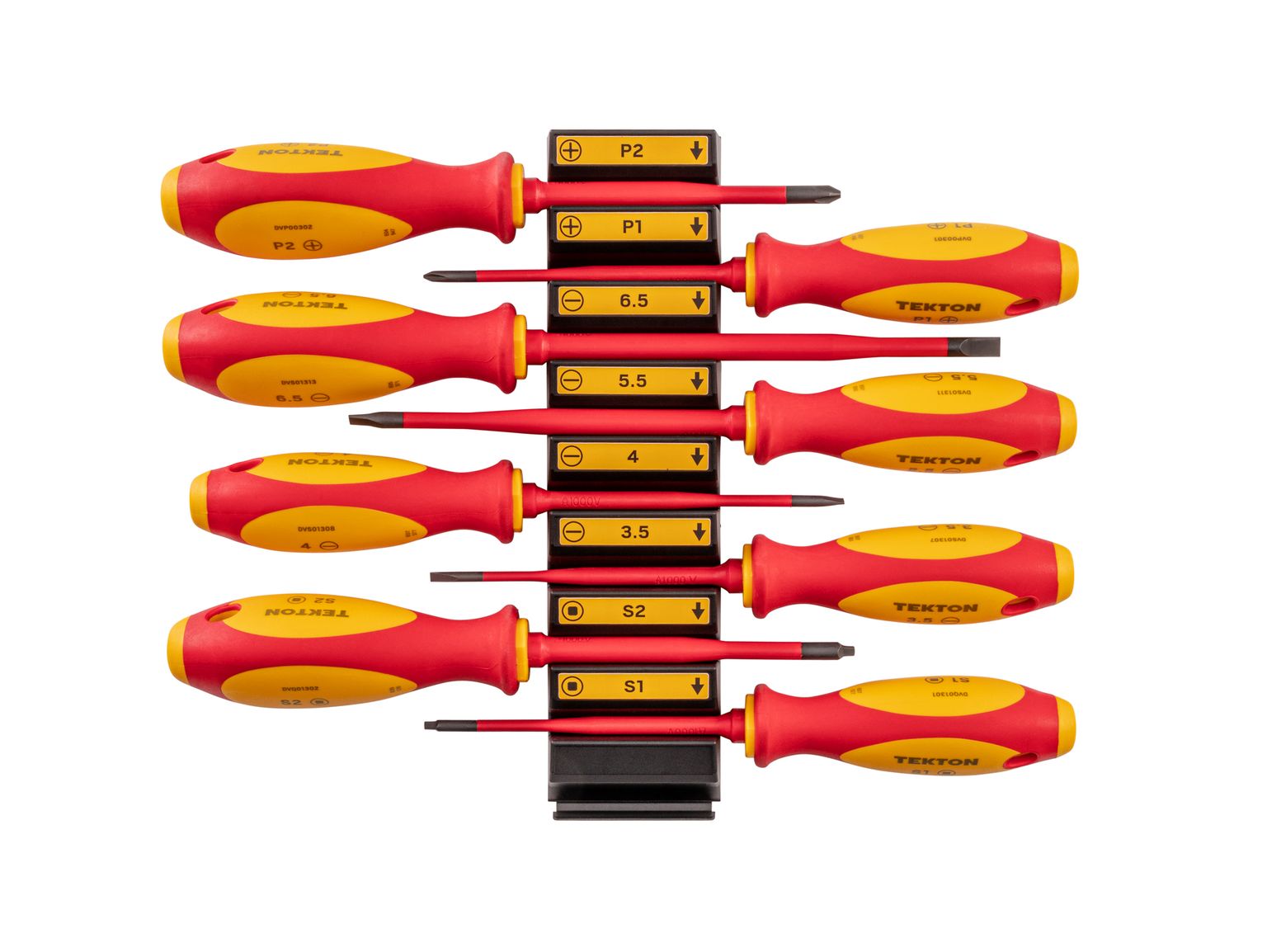 Phillips, Slotted, Square Insulated Screwdriver Set with Modular Organizers (8-Piece)