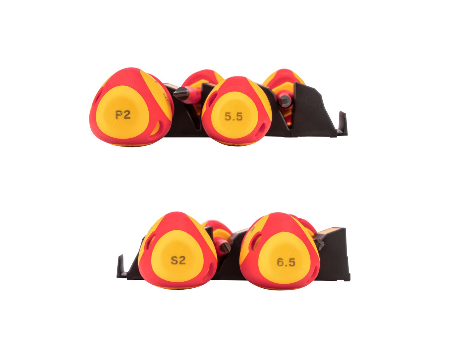 Side view of Tekton 4 inch screwdriver set. Item #DVZ90101