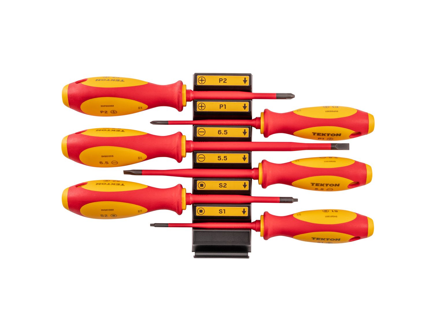 Phillips, Slotted, Square Insulated Screwdriver Set with Modular Organizers (6-Piece)