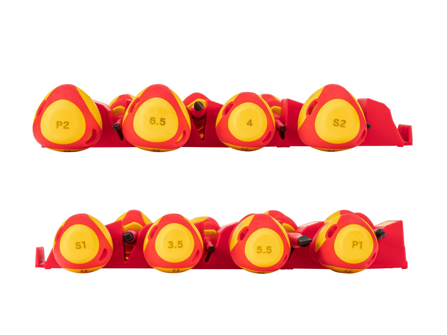 TEKTON Phillips, Slotted, Square Insulated Screwdriver Set with Red Modular Organizers, 8-Piece (#1 - #2, 3.5 - 6.5 mm, #1- #2)