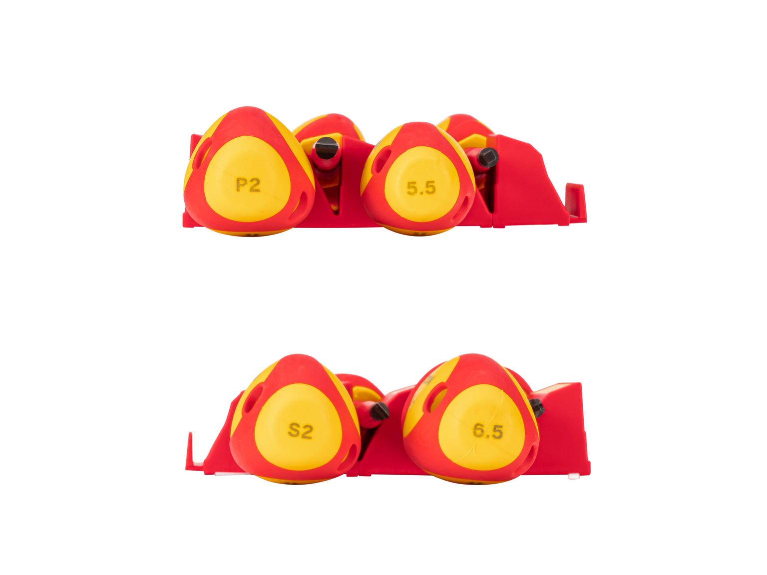 TEKTON Phillips, Slotted, Square Insulated Screwdriver Set with Red Modular Organizers, 4-Piece (#2, 5.5 - 6.5 mm, #2)