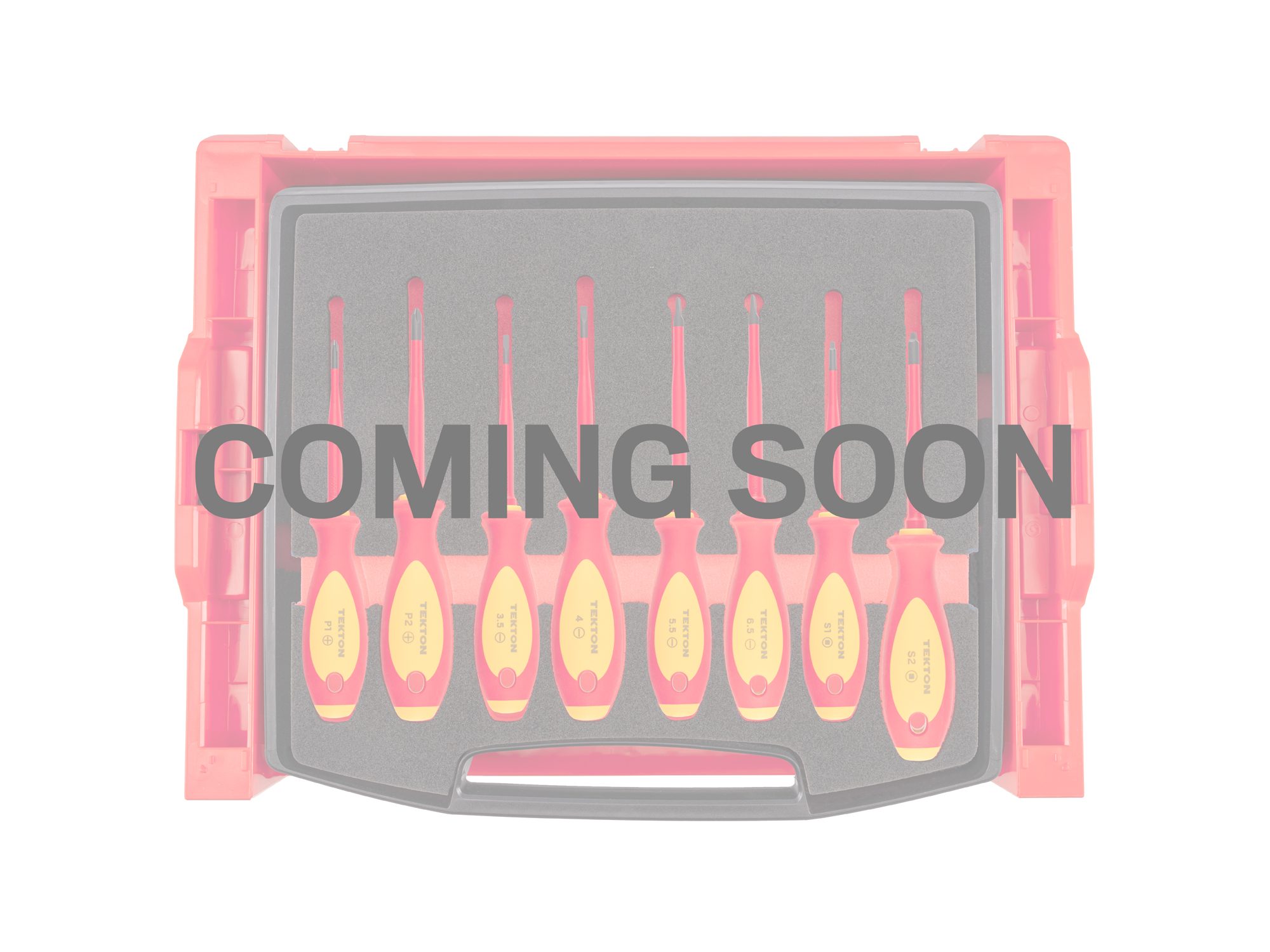 TEKTON Phillips, Slotted, Square Insulated Screwdriver Set with Open Top Drawer and Rack, 8-Piece (#1-#2, 3.5-6.5 mm, #1-#2)