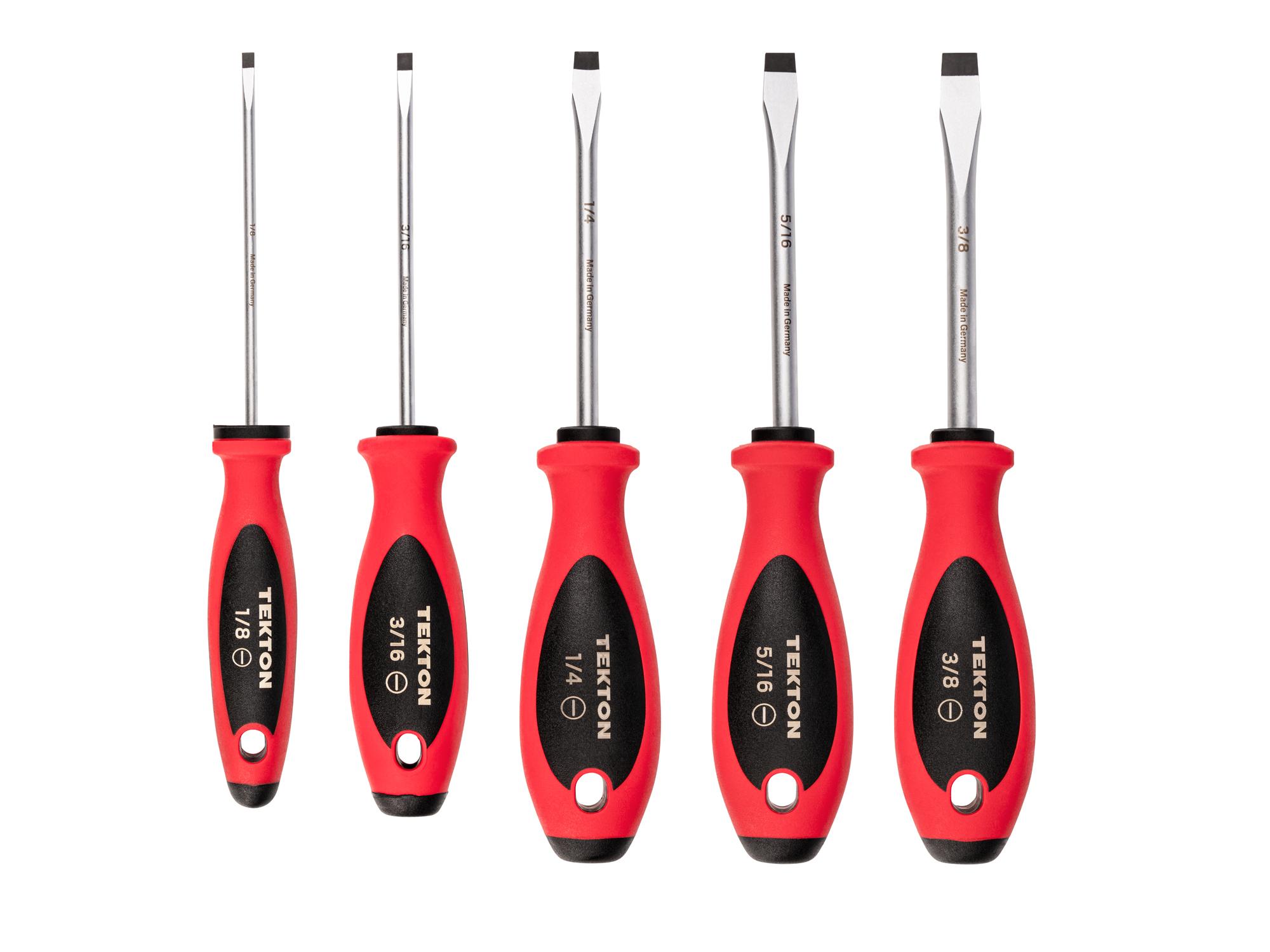 Top view of Tekton screwdriver set. Item #DWA90000