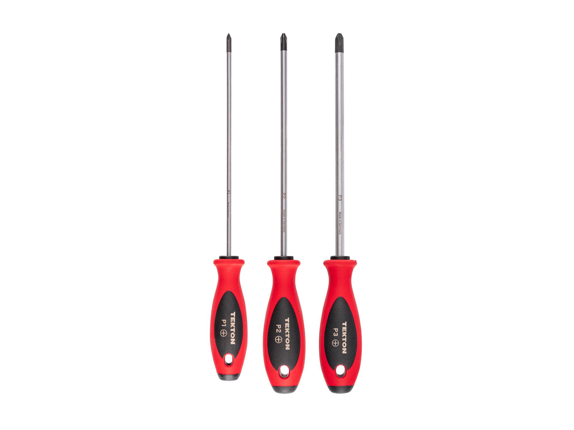 Top view of Tekton 8 inch screwdriver set. Item #DWP90001