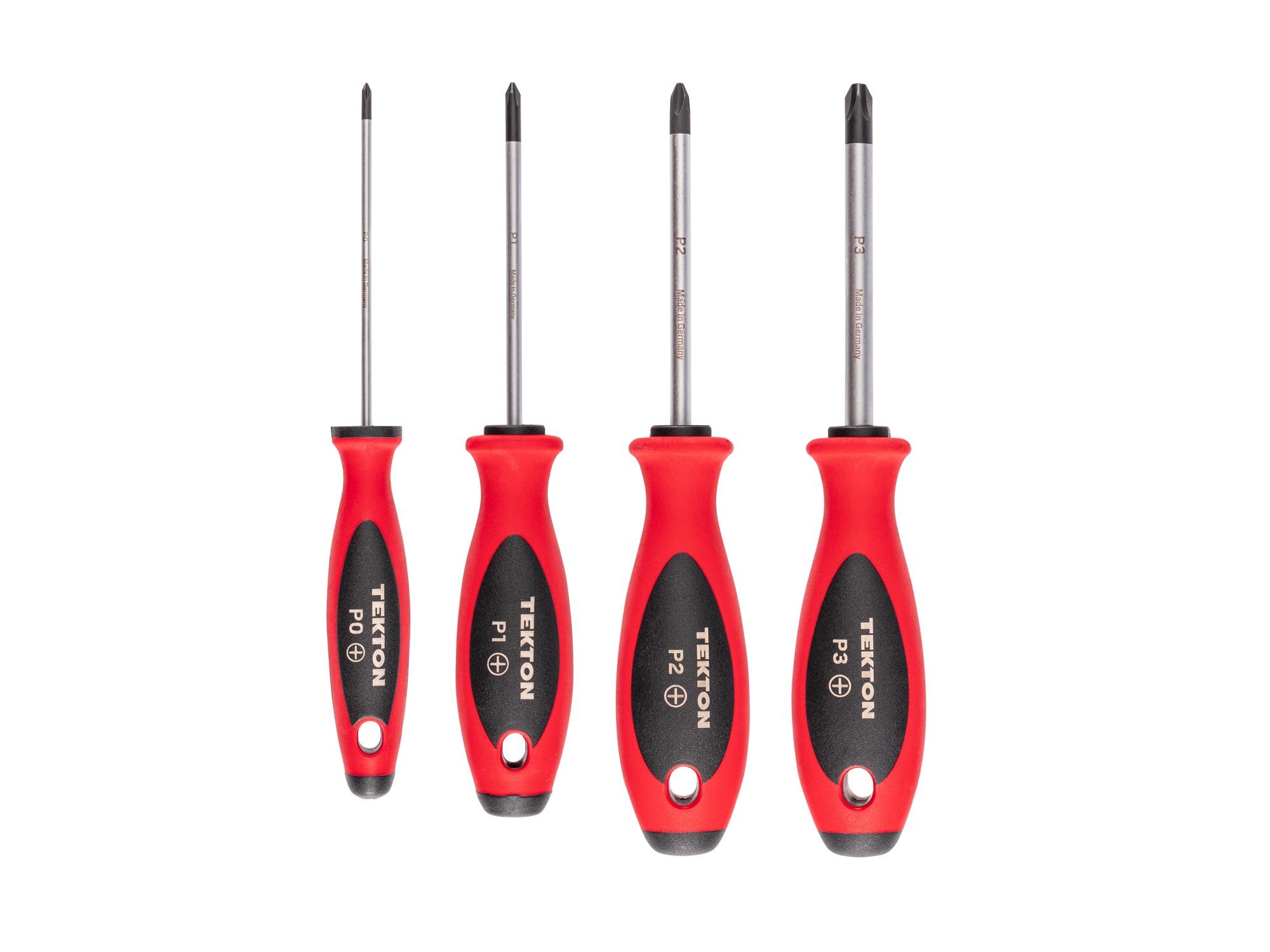 Top view of Tekton 8 inch screwdriver set. Item #DWP90002