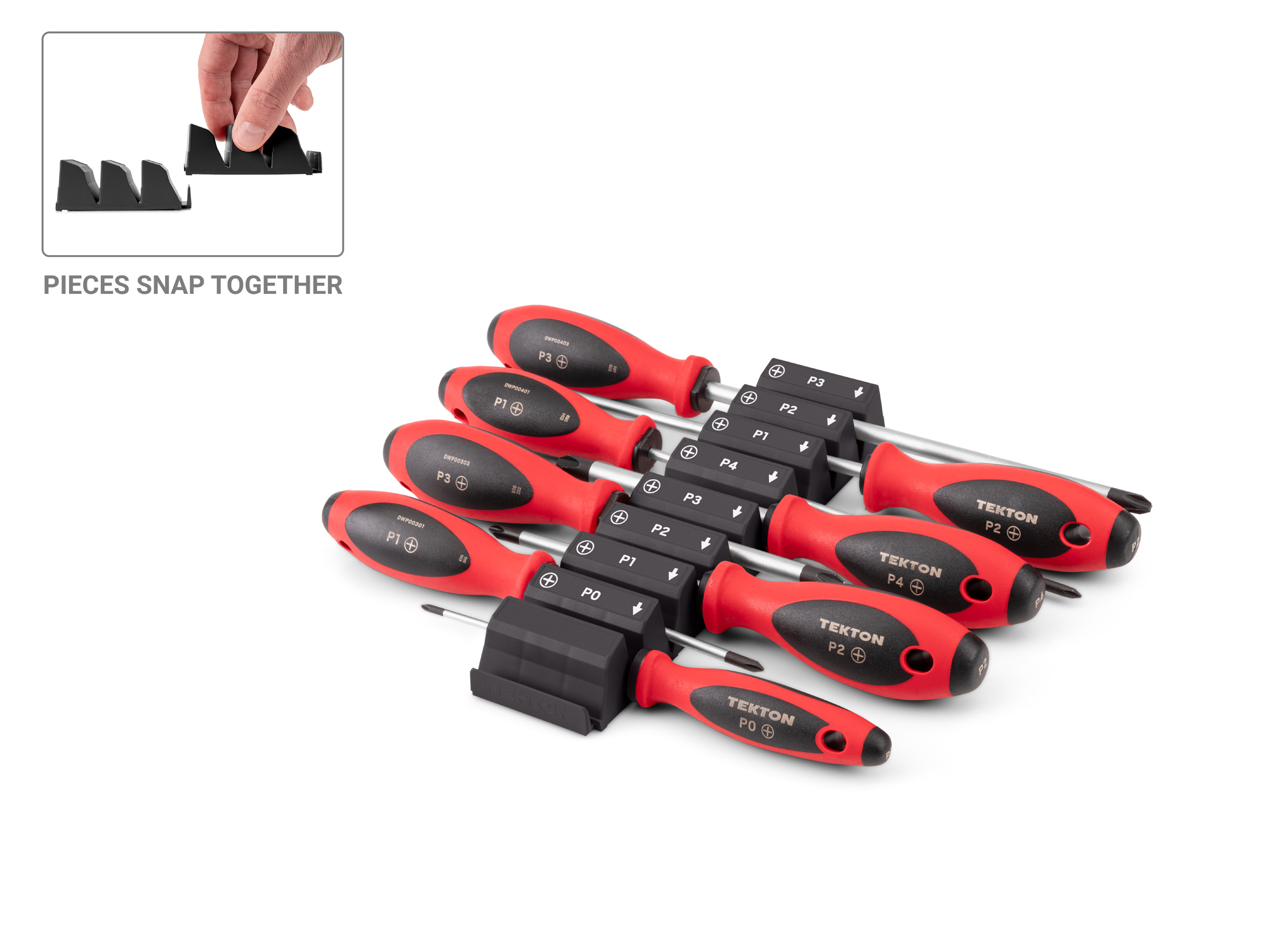 Phillips Screwdriver Set with Modular Organizers, #0–#4 | TEKTON