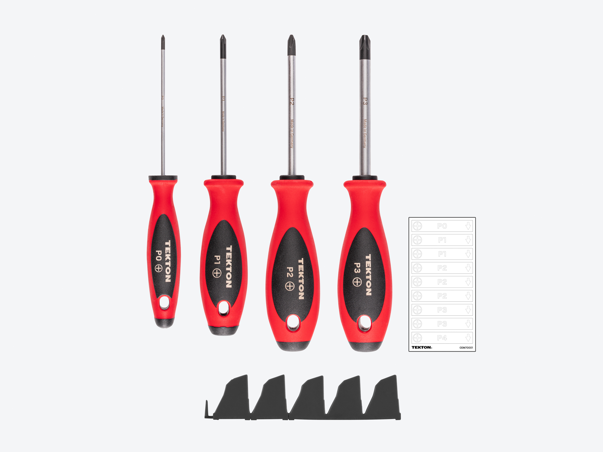 Phillips Screwdriver Set with Modular Organizers, #0–#3 | TEKTON