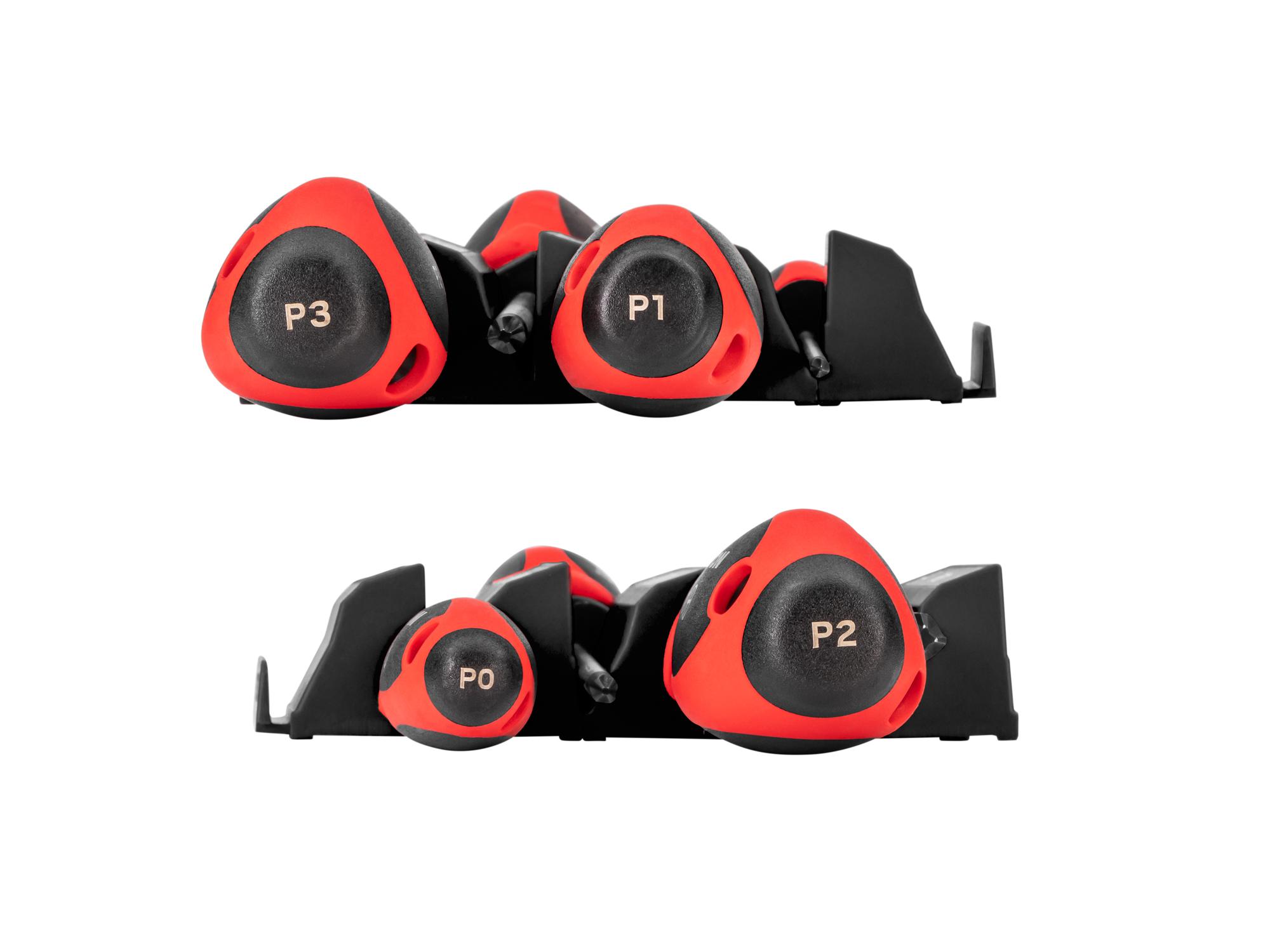 Side view of Tekton black 4 inch screwdriver set. Item #DWP90102