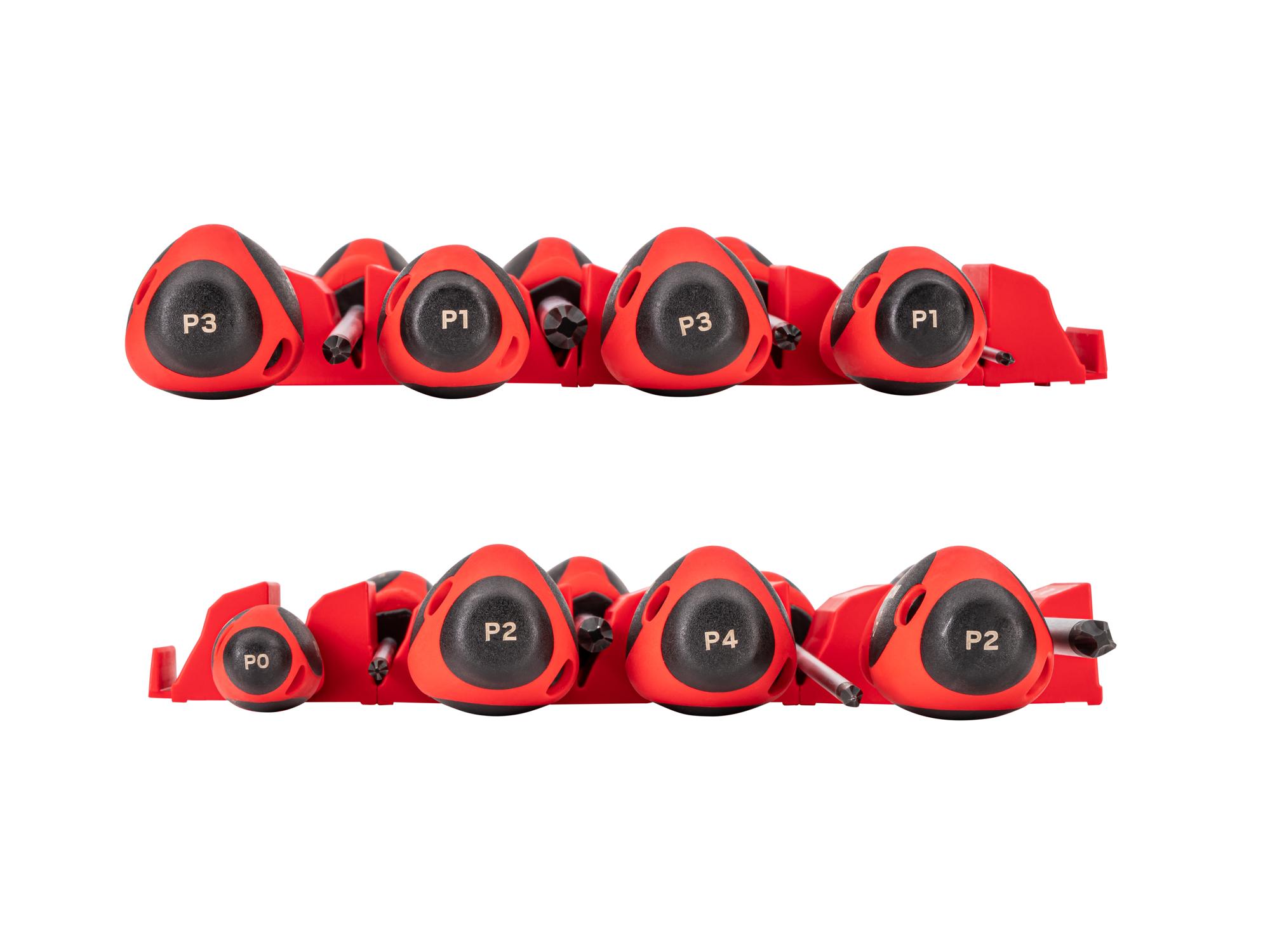 TEKTON Phillips Screwdriver Set with Red Modular Organizers - 4, 8 Inch Shanks, 8-Piece (#0 - #4)