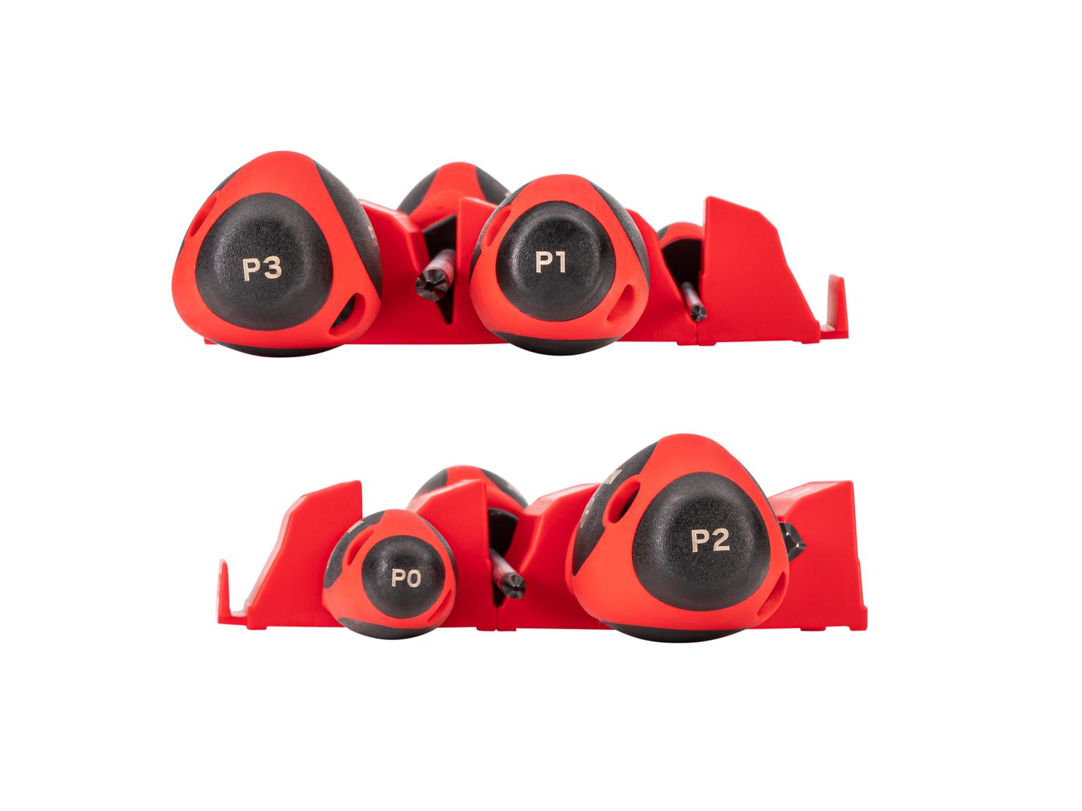 TEKTON Phillips Screwdriver Set with Red Modular Organizers - 4 Inch Shanks, 4-Piece (#0 - #3)