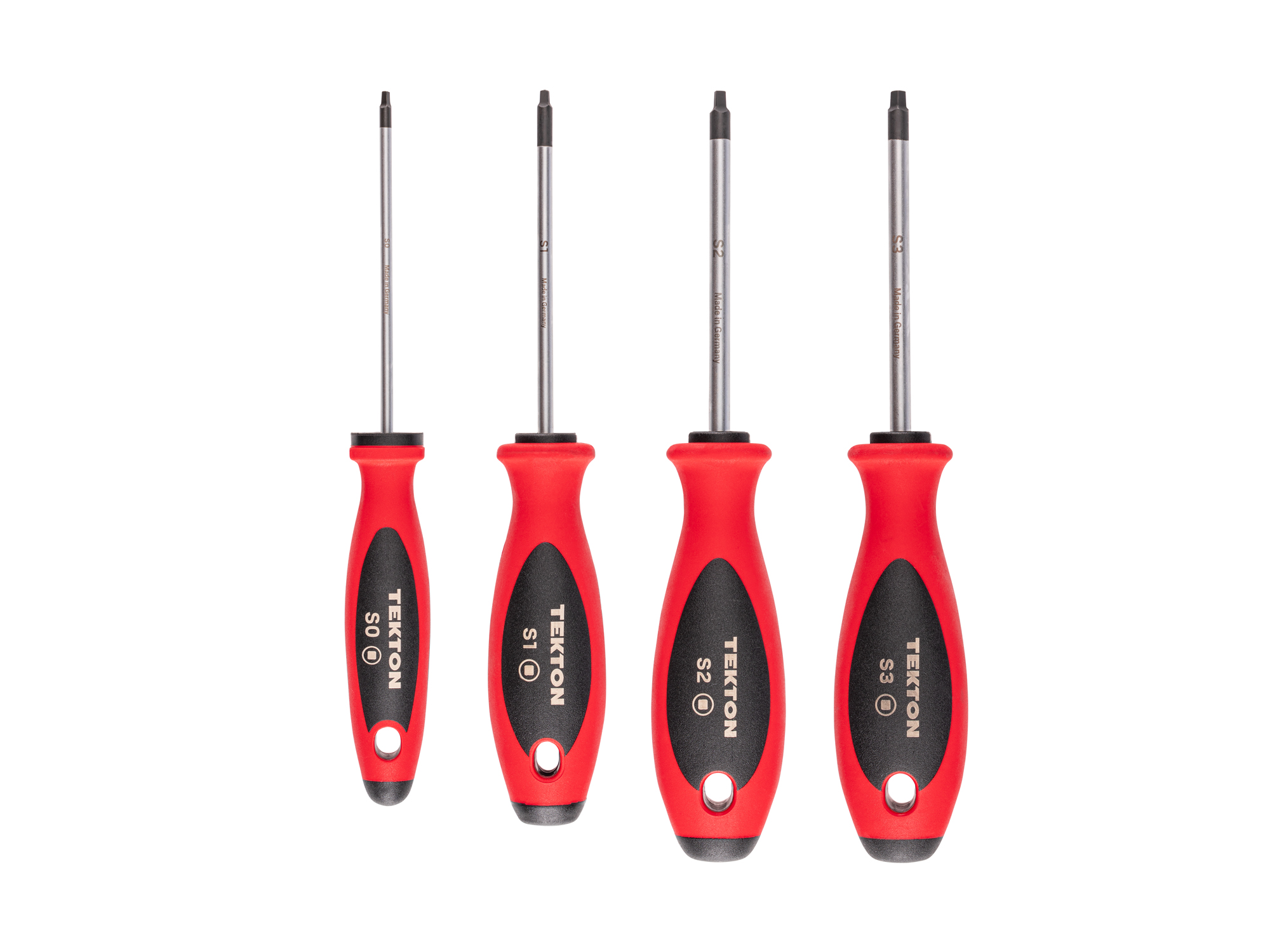 TEKTON Square Screwdriver Set - 4 Inch Shanks, 4-Piece (#0-#3)
