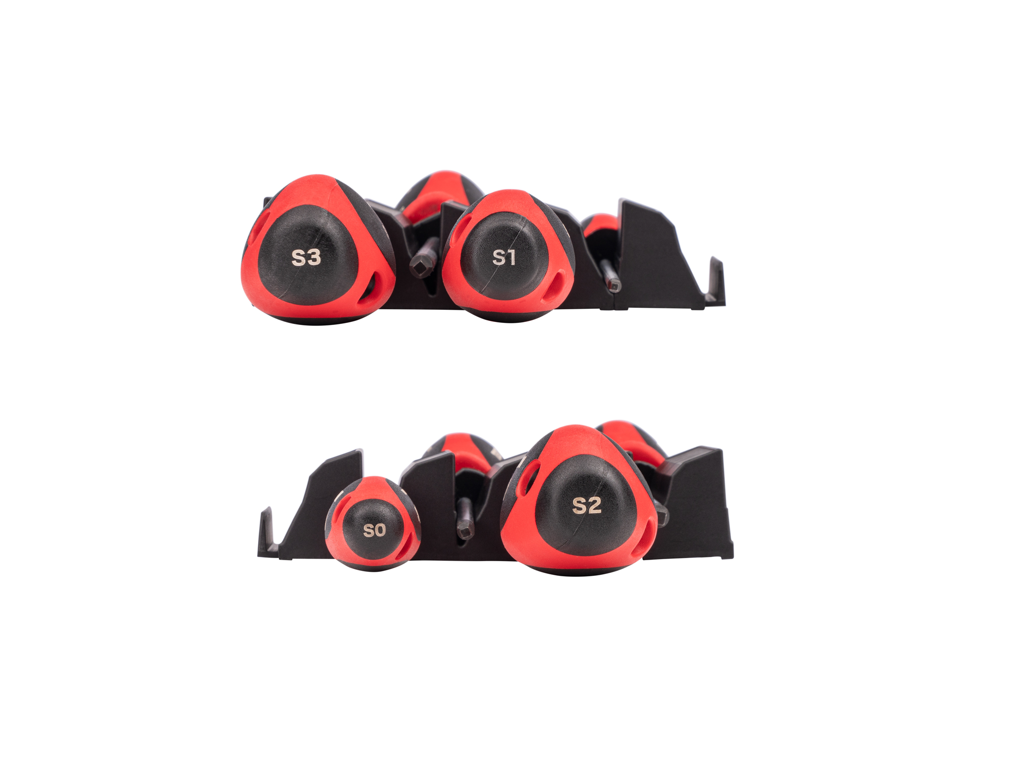 Side view of  Tekton 4 inch screwdriver set. Item #DWQ90100