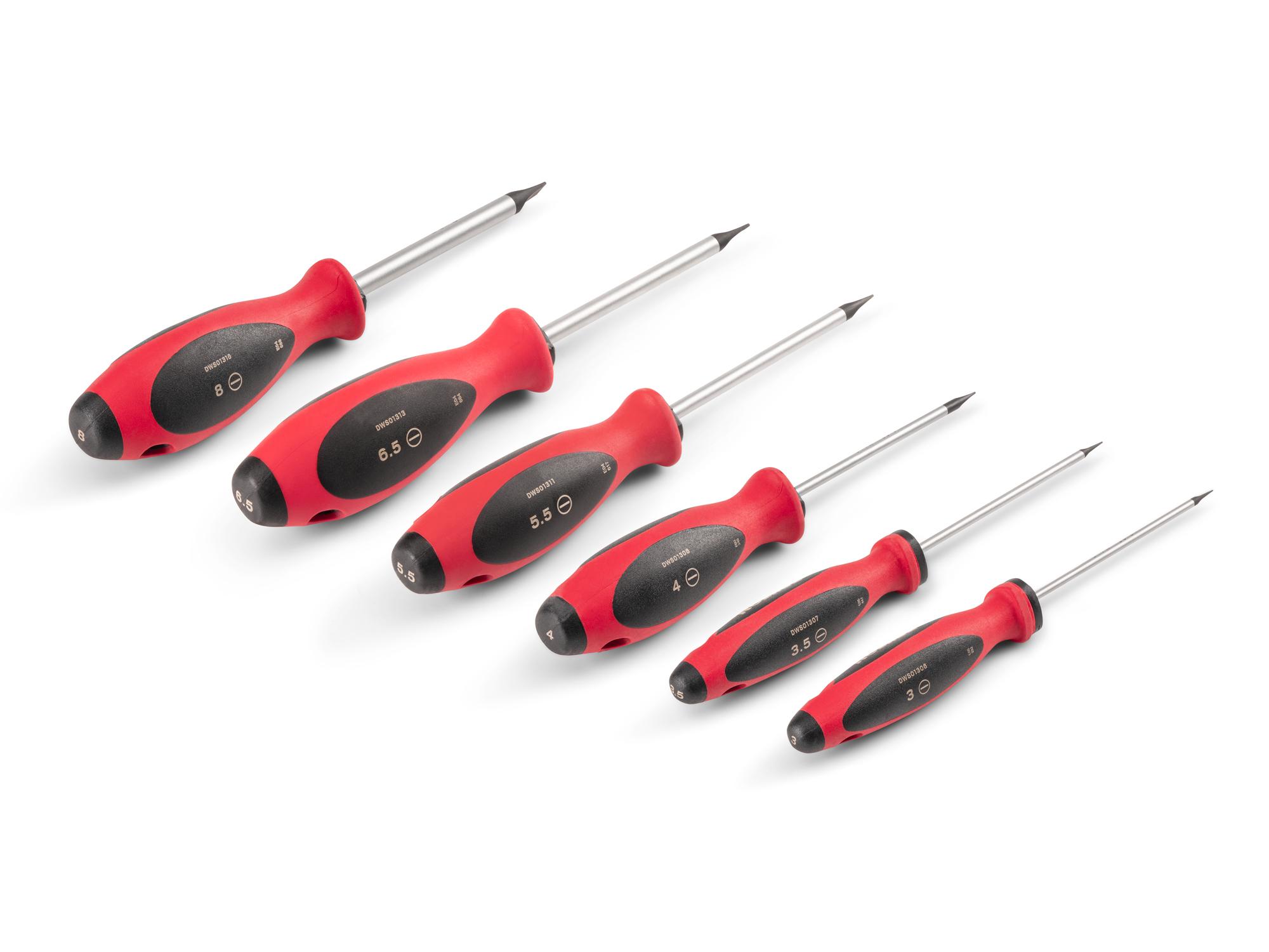 Back angle view of Tekton 4 inch screwdriver set. Item #DWS90001