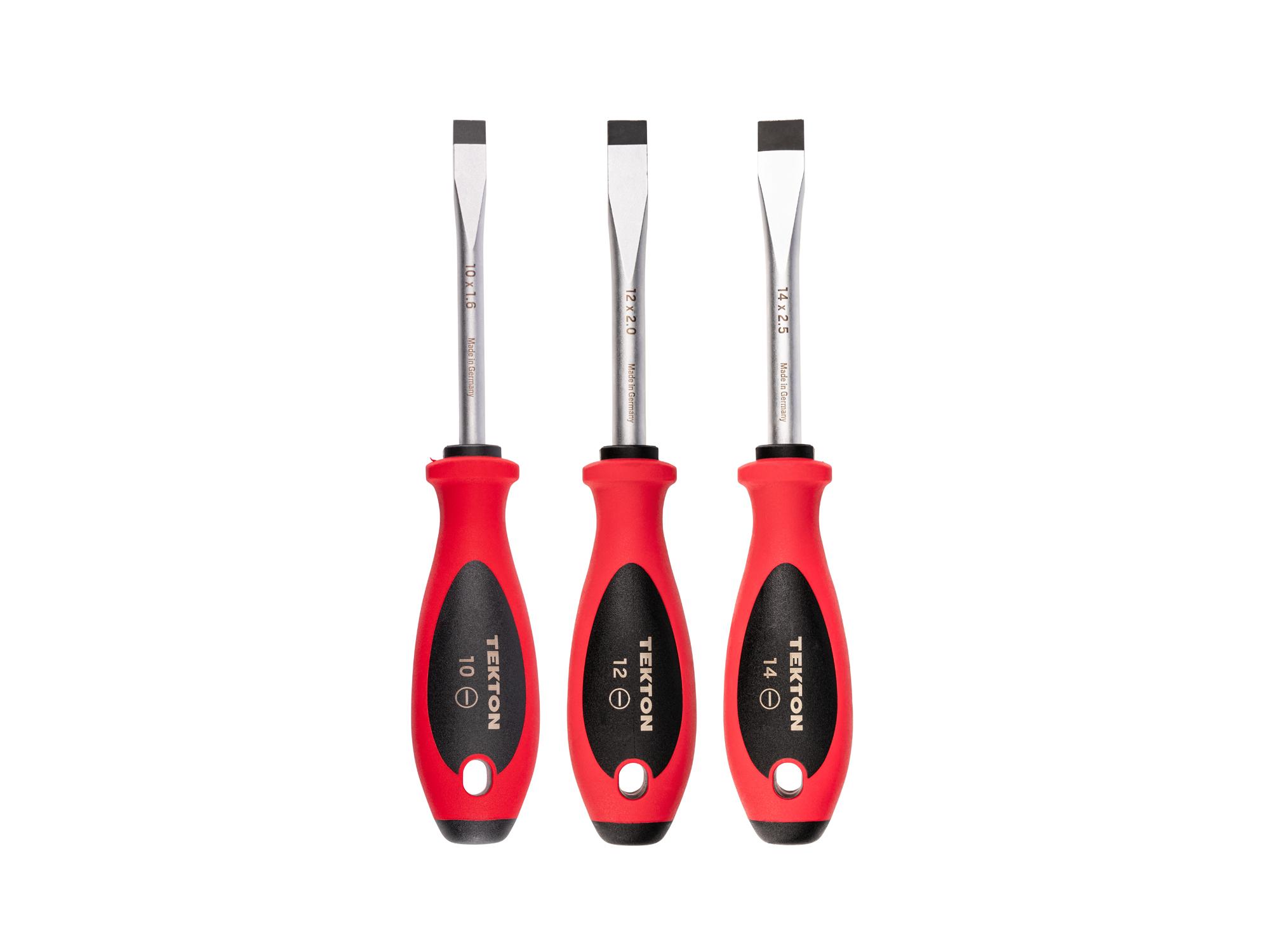 Front view of Tekton 4 inch screwdriver set. Item #DWS90002