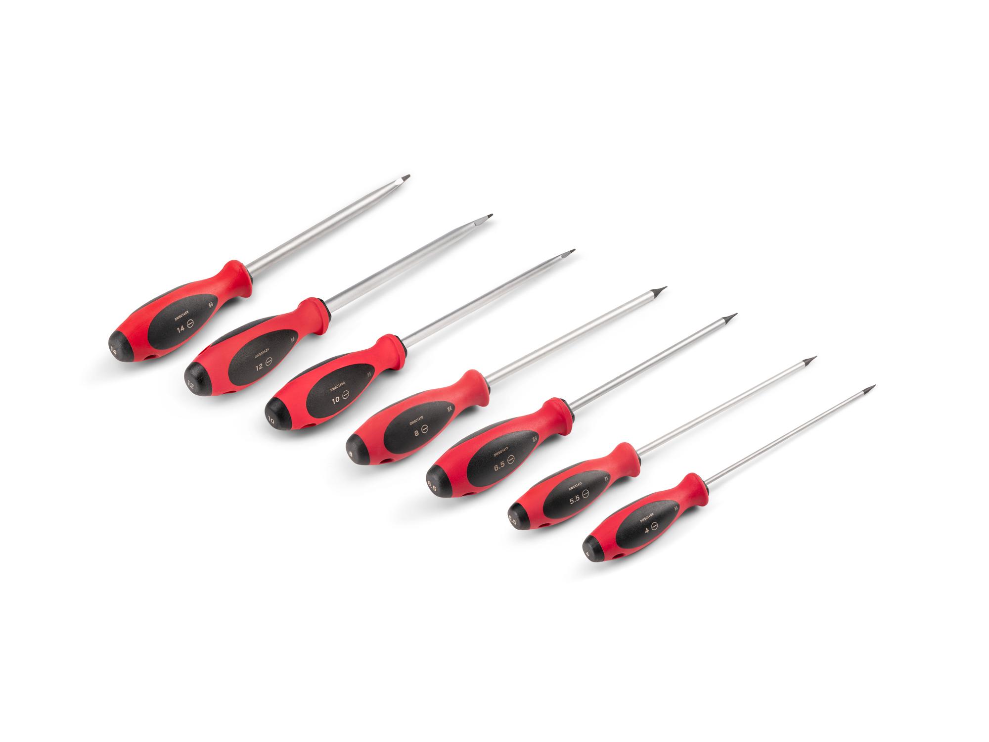 Back angle view of Tekton 8 inch screwdriver set. Item #DWS90003