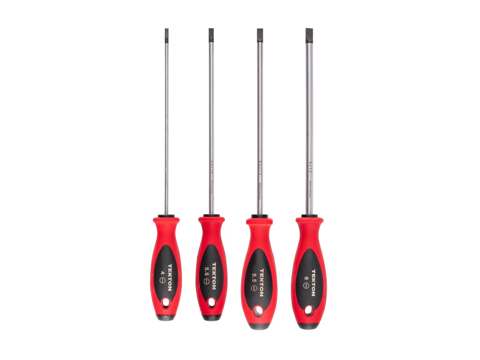 Slotted Screwdriver Set - 8 Inch Shanks (4-Piece)