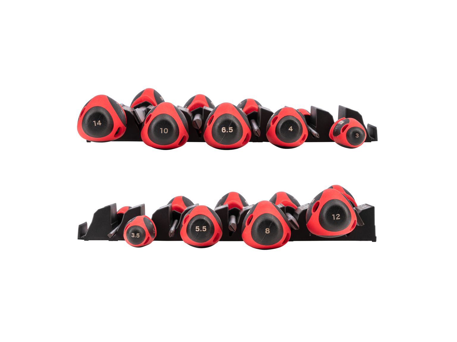 TEKTON Slotted Screwdriver Set with Modular Organizers - 4 Inch Shanks, 9-Piece (3 - 14 mm)