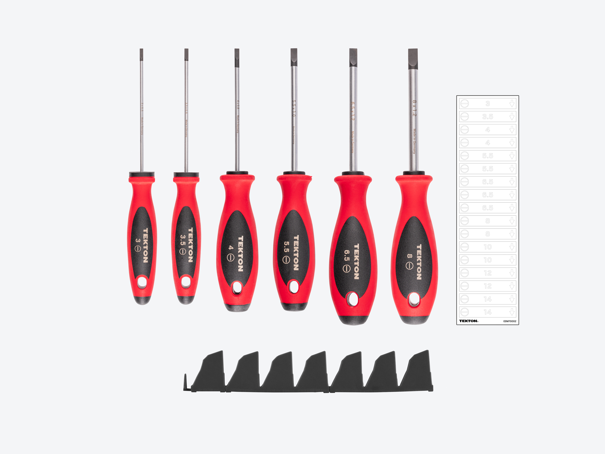 Slotted Screwdriver Set with Modular Organizers, 3–8 mm | TEKTON