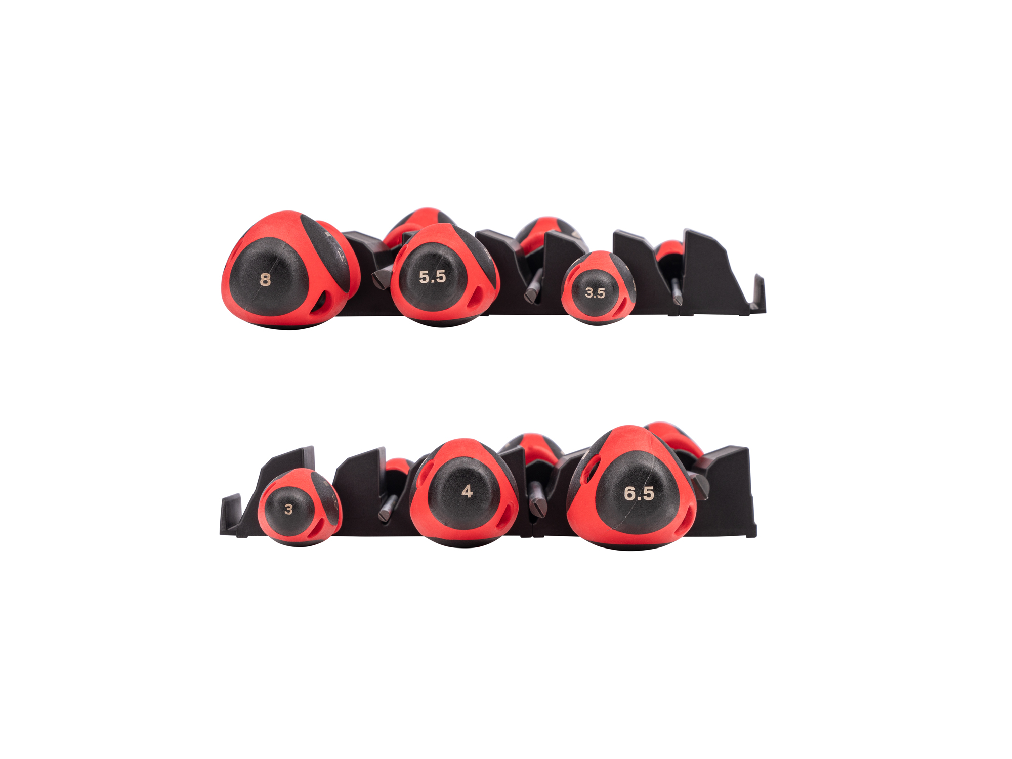 Side view of  Tekton 4 inch screwdriver set. Item #DWS90101